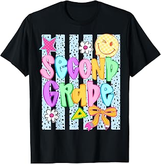 Striped Preppy Second Grade Back to School Teacher Girl Kids T-Shirt Unisex T-shirt, Sweatshirt, Hoodie, Long Sleeve Tee - T-Shirt, Sweatshirt, Hoodie