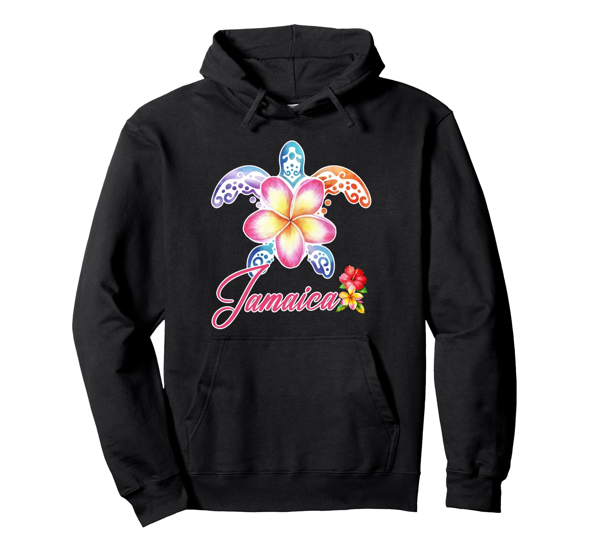 Jamaica Sea Turtle Plumeria Jamaica Hoodie - Streetwear Style Men Women - T-Shirt, Sweatshirt, Hoodie