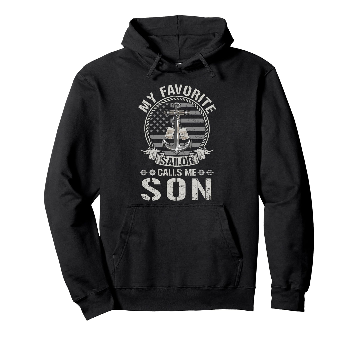 Proud Us Sailor Son Anchor Flag Usa Hoodie - Minimalist Print Unisex - T-Shirt, Sweatshirt, Hoodie