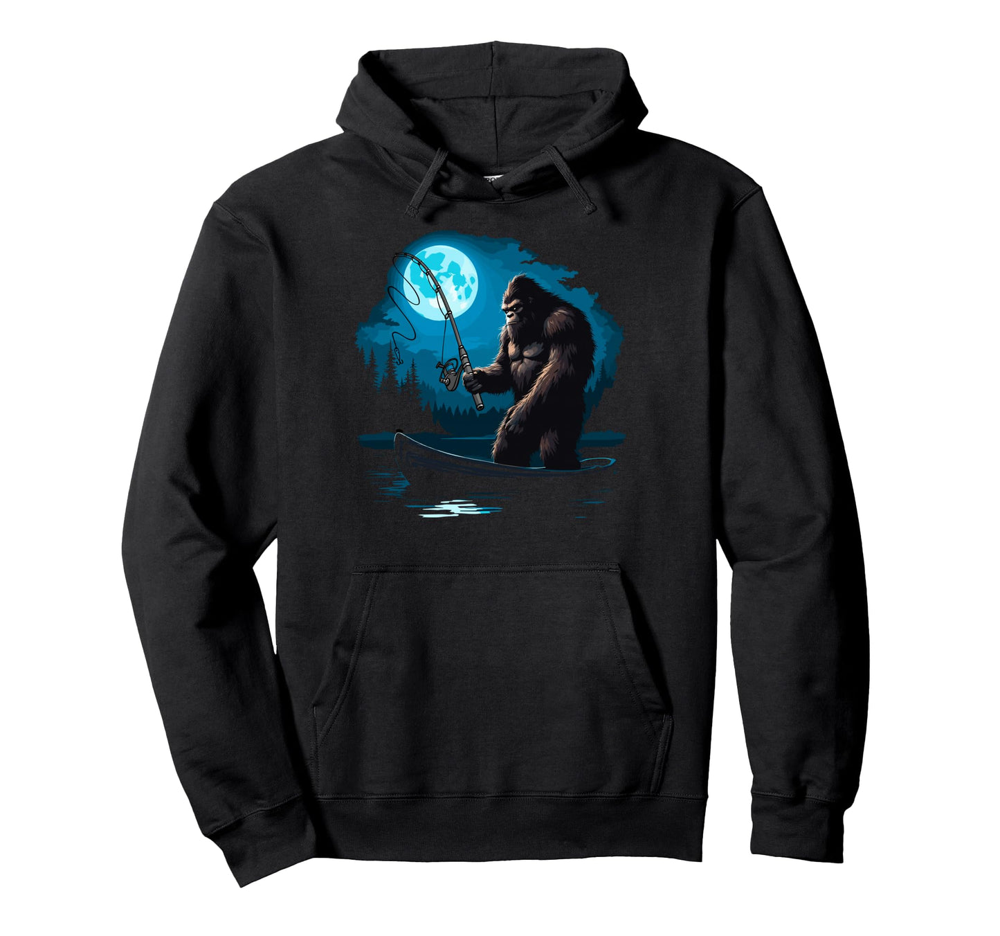 Bassquatch Sasquatch Fisher Bass Hoodie - Trendy Graphic for Adults - T-Shirt, Sweatshirt, Hoodie