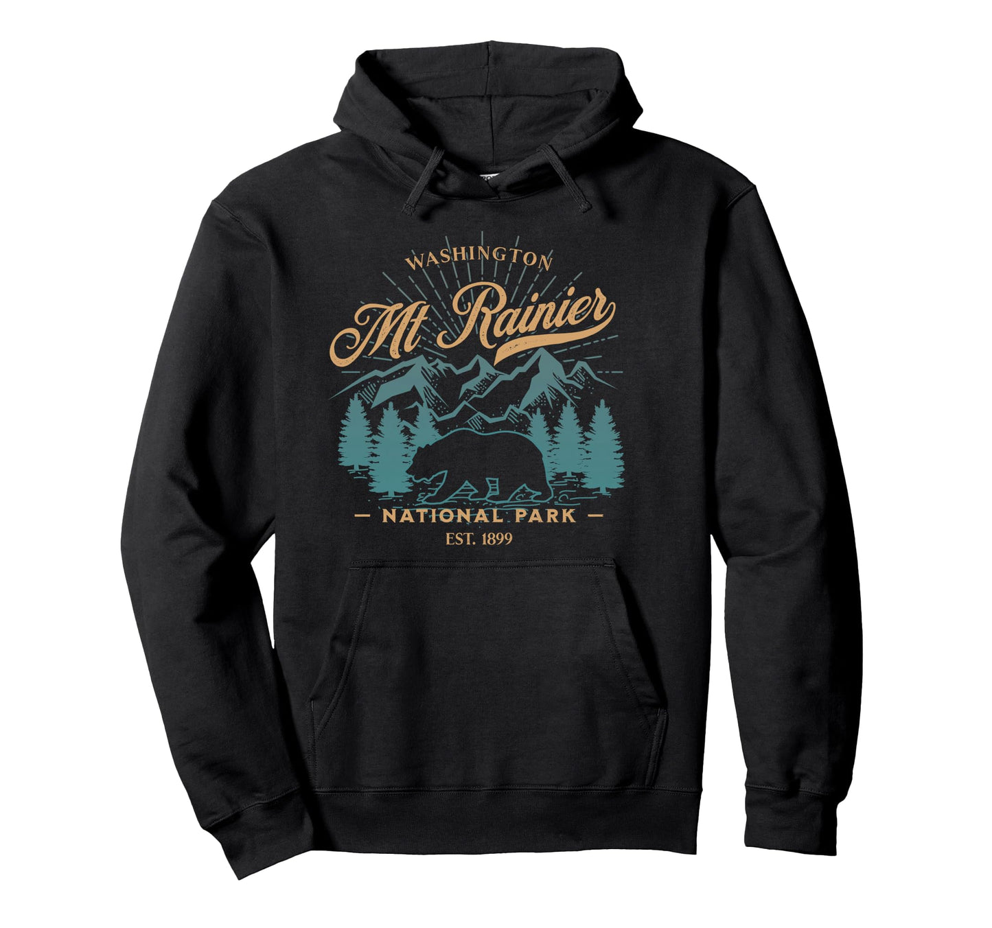 Mount Rainier National Park Bear Souvenir Hoodie - Streetwear Style Unisex - T-Shirt, Sweatshirt, Hoodie