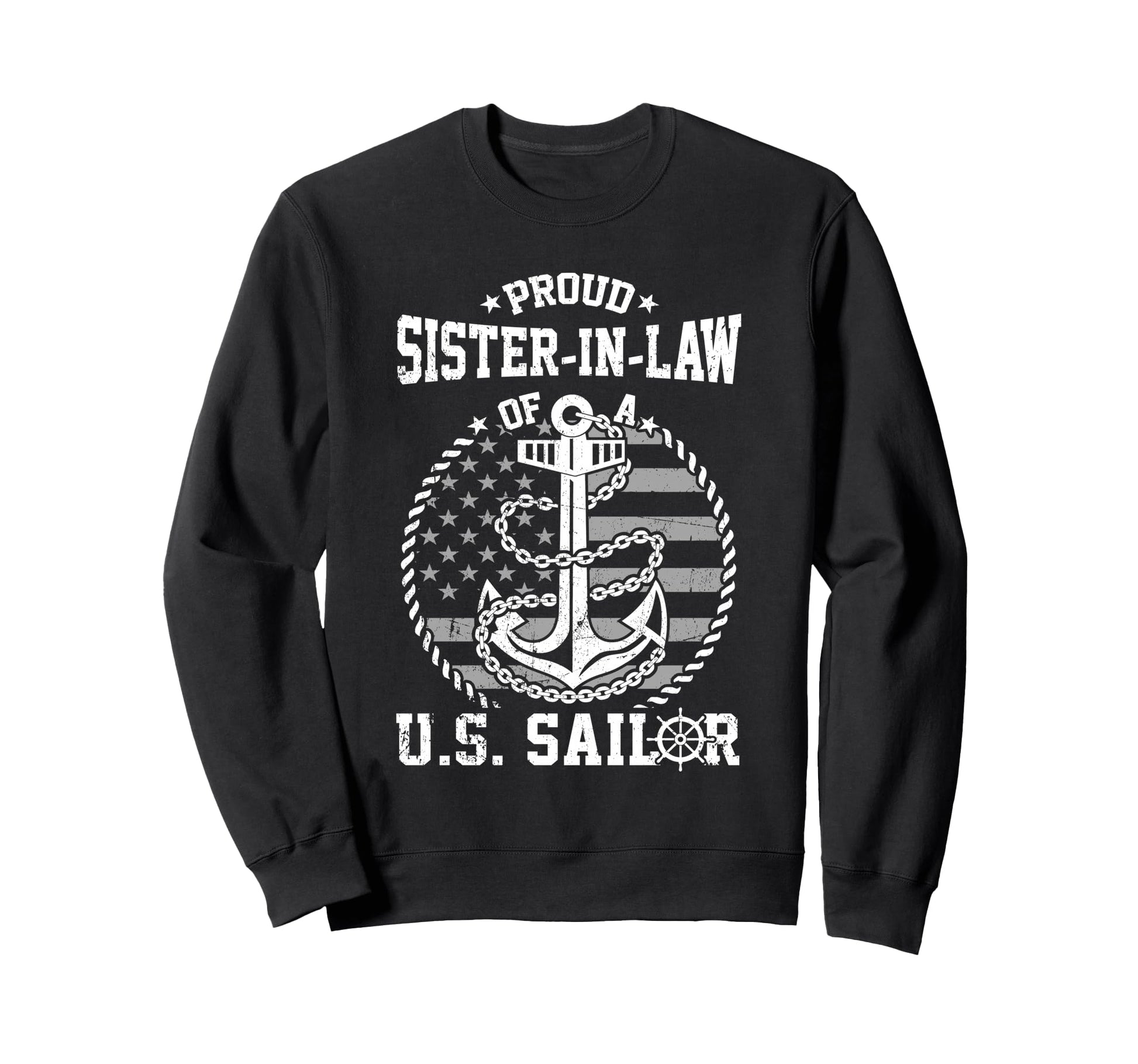 Proud Sister Law Us Sailor Flag Sweatshirt - Minimalist Print Men Women - T-Shirt, Sweatshirt, Hoodie