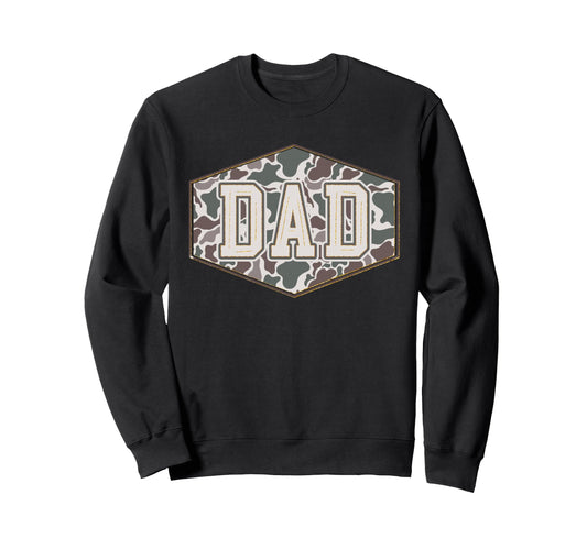 Camo Dad Hunting Fathers Day 2026 Sweatshirt - Streetwear Style for Adults - T-Shirt, Sweatshirt, Hoodie