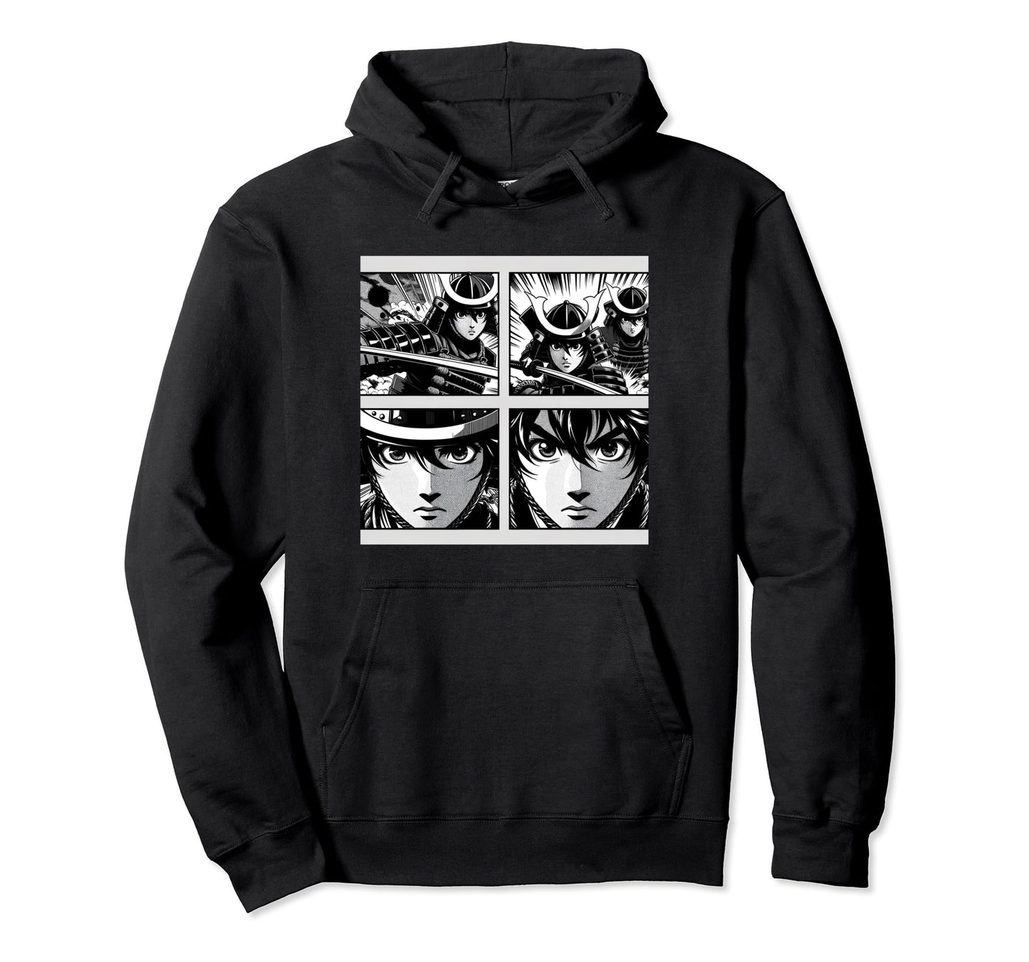 Japanese Fighters Battling Pop Art Hoodie - Fun Novelty Design Men Women - T-Shirt, Sweatshirt, Hoodie