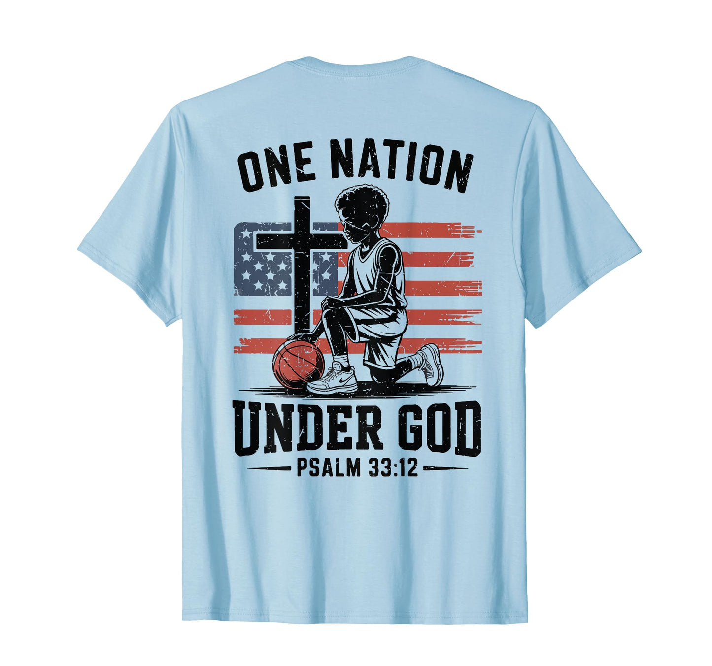 One Nation Under God Patriotic Basketball T-Shirt - Trendy Graphic Unisex - T-Shirt, Sweatshirt, Hoodie