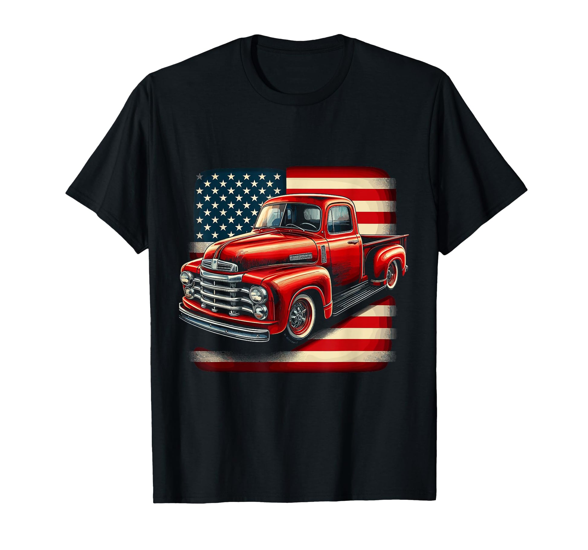 Old Pickup Truck 4Th July Patriotic T-Shirt - Aesthetic Graphic for Adults - T-Shirt, Sweatshirt, Hoodie