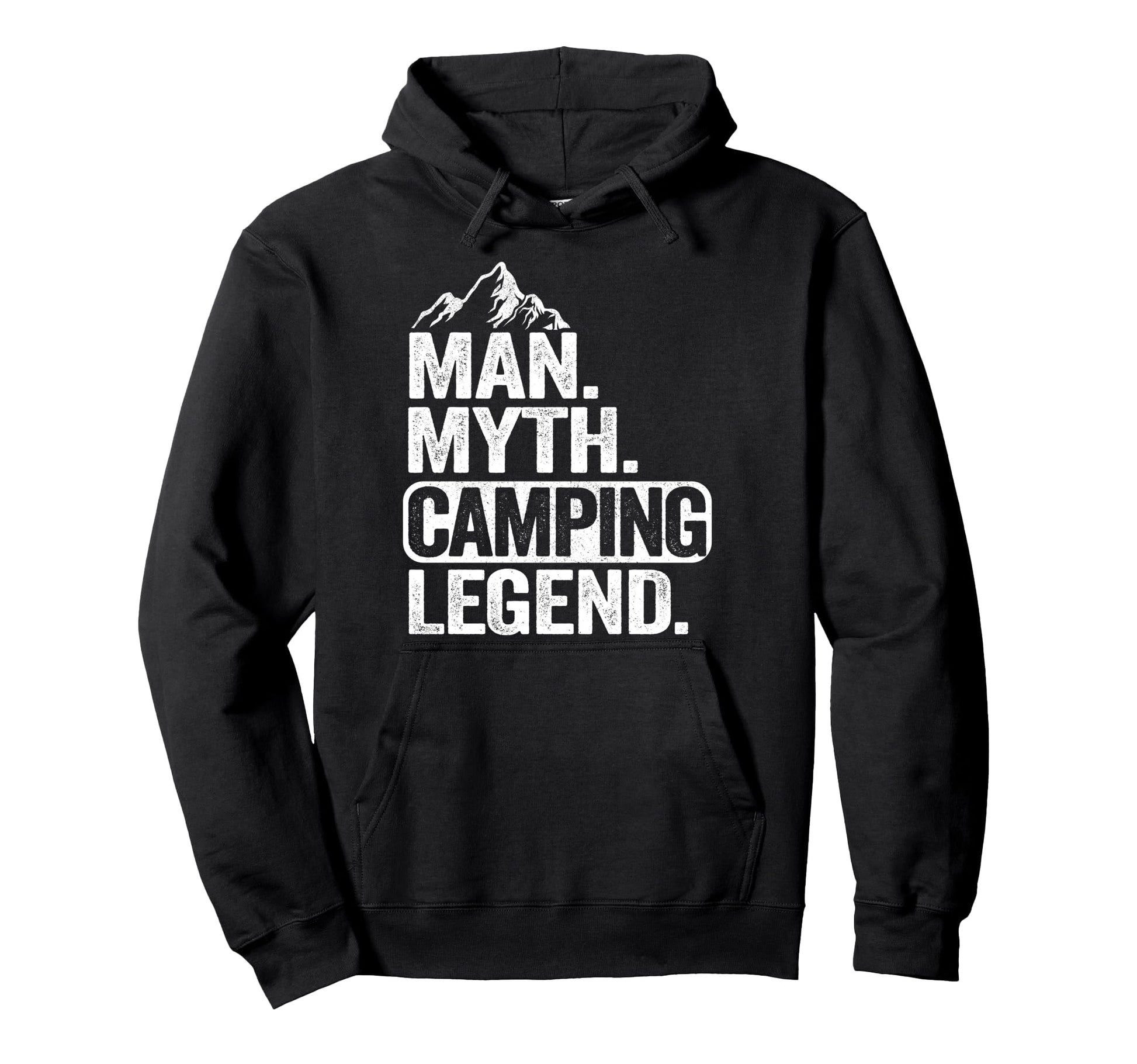 Myth Camping Legend Outdoor Camper Hoodie - Fun Novelty Design for Adults - T-Shirt, Sweatshirt, Hoodie