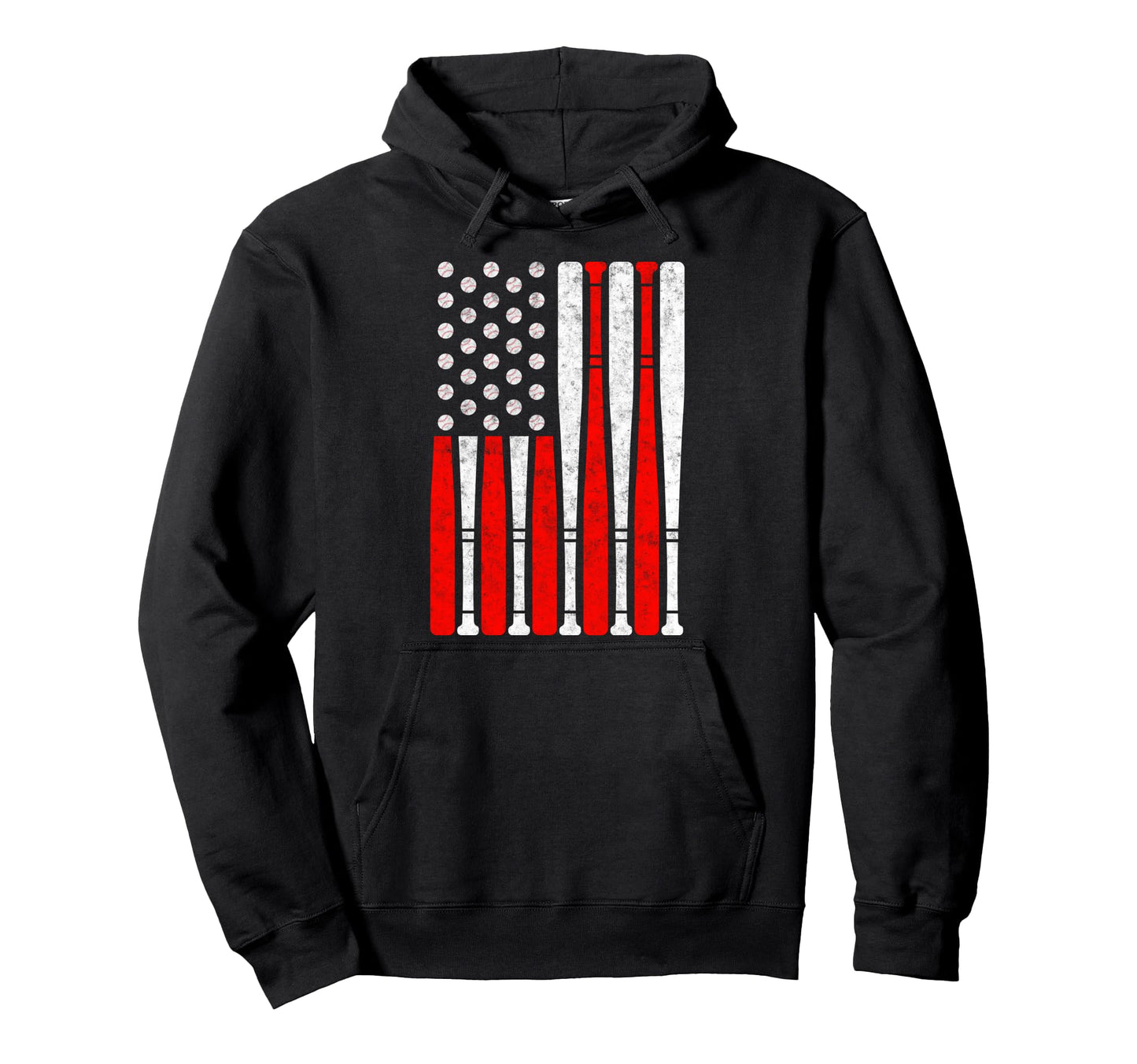 Baseball Us Flag Baseball Lover Dad Hoodie - Aesthetic Graphic Men Women - T-Shirt, Sweatshirt, Hoodie
