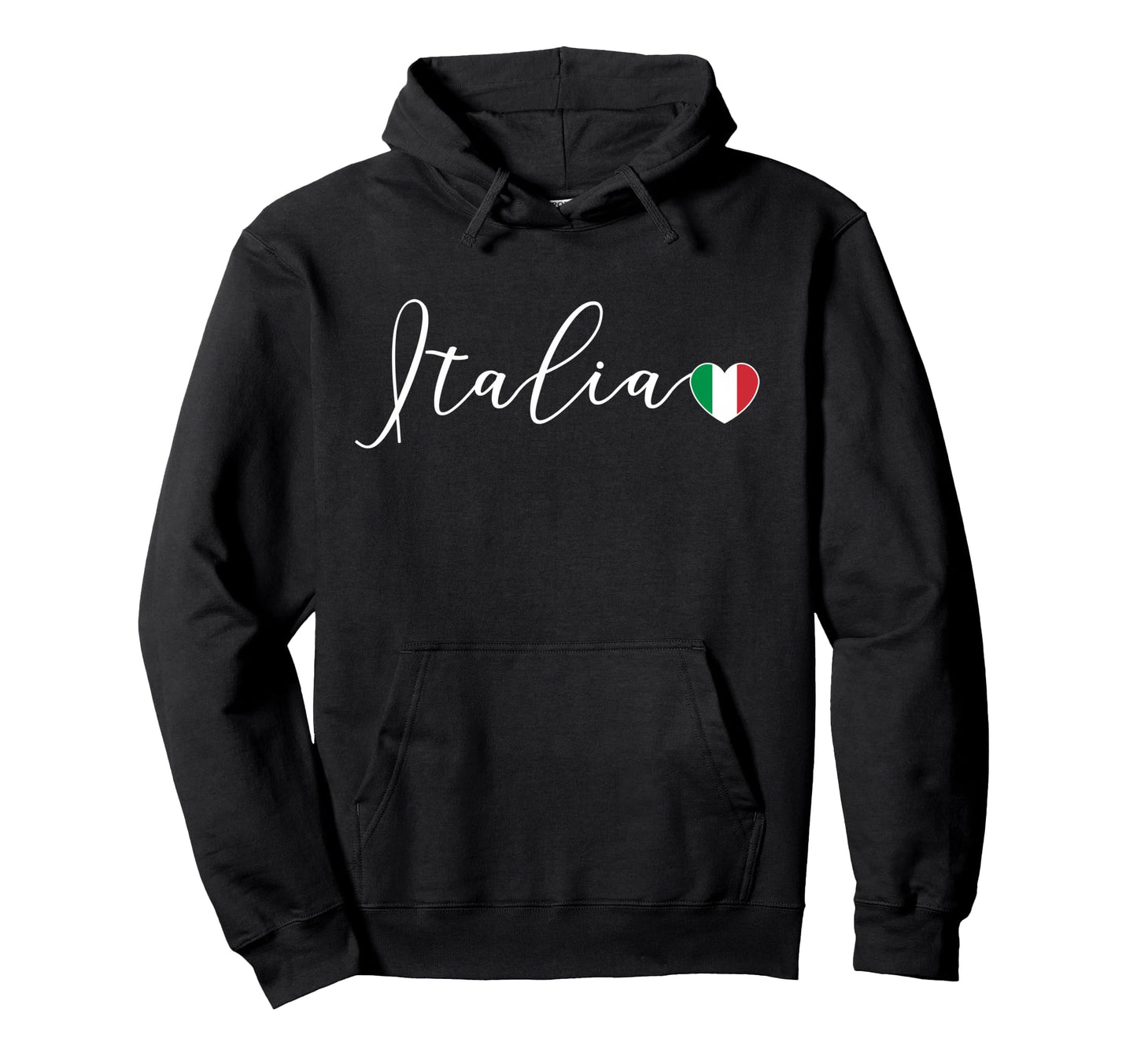 Italia Simple Love Italian Flag Heart Hoodie - Fun Novelty Design Unisex - T-Shirt, Sweatshirt, Hoodie