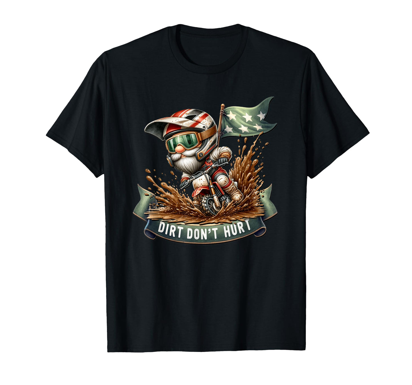 Funny Dirt Bike Gnome Dad Motocross T-Shirt - Fun Novelty Design Men Women - T-Shirt, Sweatshirt, Hoodie