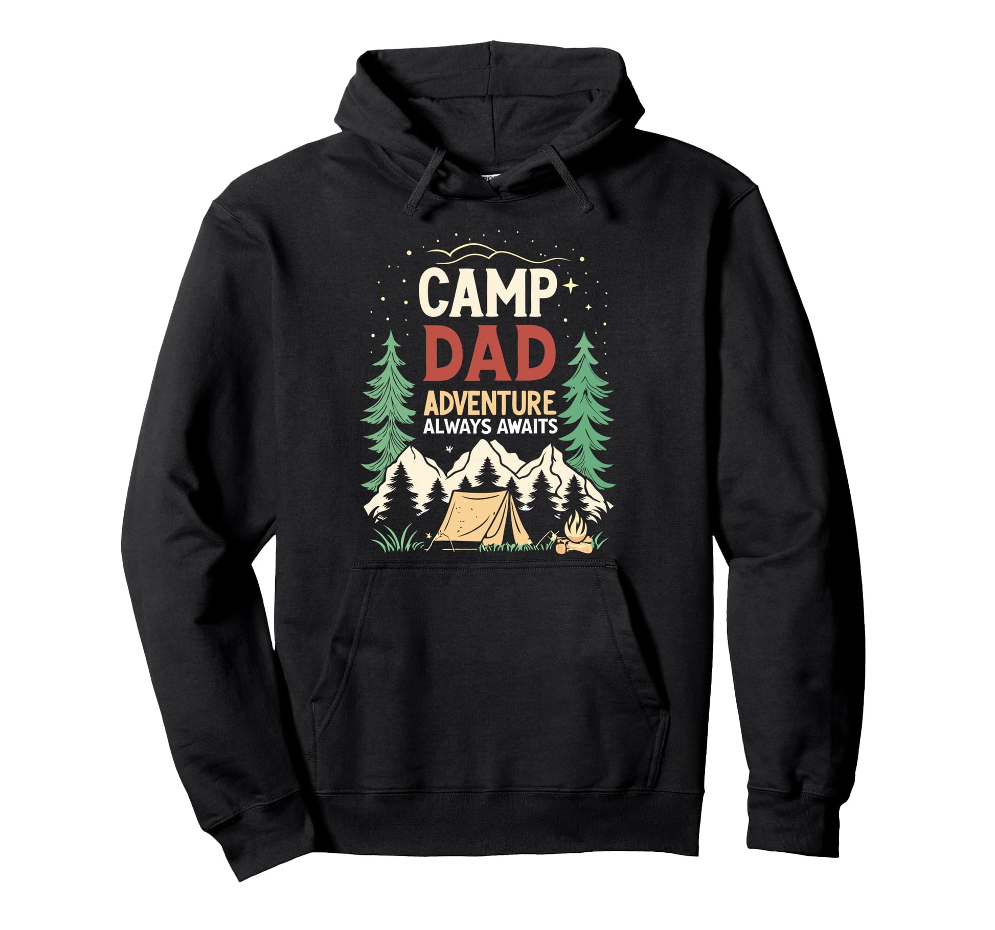 Camp Dad Adventure Always Awaits Hoodie - Aesthetic Graphic Men Women - T-Shirt, Sweatshirt, Hoodie
