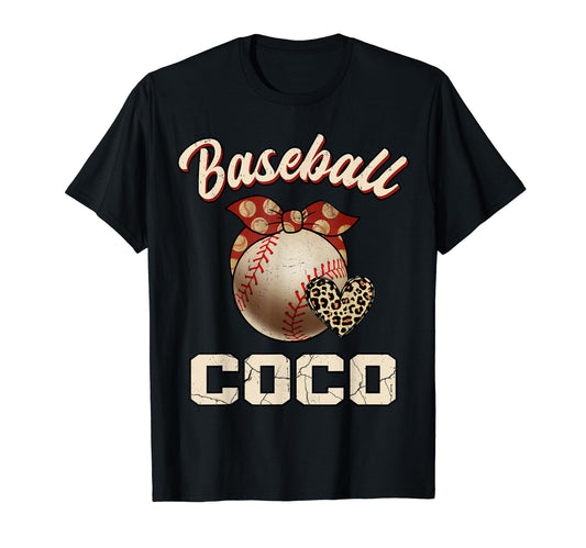 Baseball Coco Bandana Leopard Heart Fans T-Shirt - Novelty Apparel Unisex - T-Shirt, Sweatshirt, Hoodie