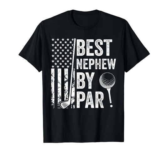Best Nephew Par Usa Flag Golf Funny Golfing T-Shirt - Graphic Print Unisex - T-Shirt, Sweatshirt, Hoodie