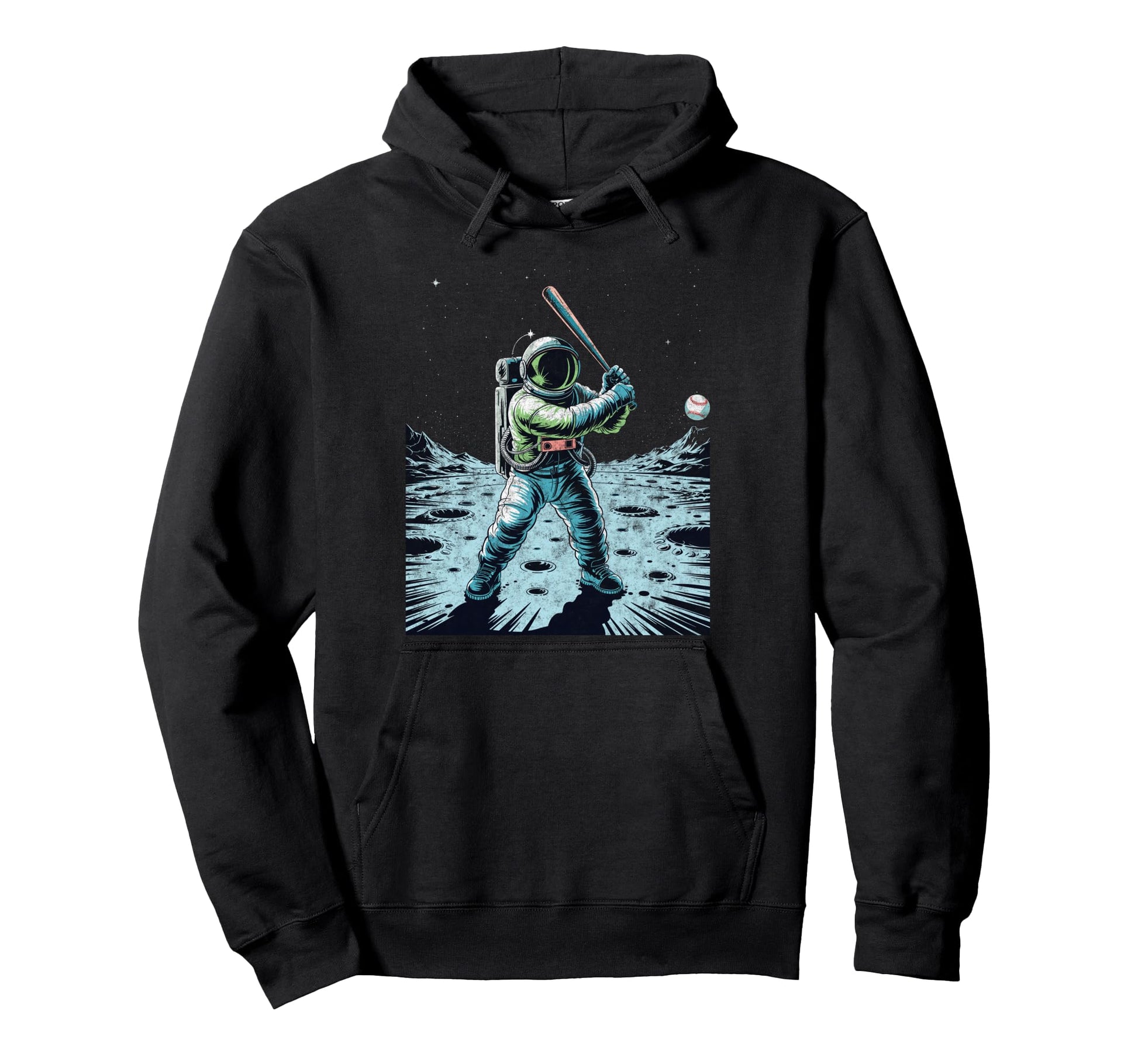 Astronaut Baseball Player Coach Dad Fan Hoodie - Novelty Apparel Unisex - T-Shirt, Sweatshirt, Hoodie