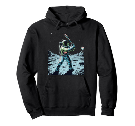 Astronaut Baseball Player Coach Dad Fan Hoodie - Novelty Apparel Unisex - T-Shirt, Sweatshirt, Hoodie