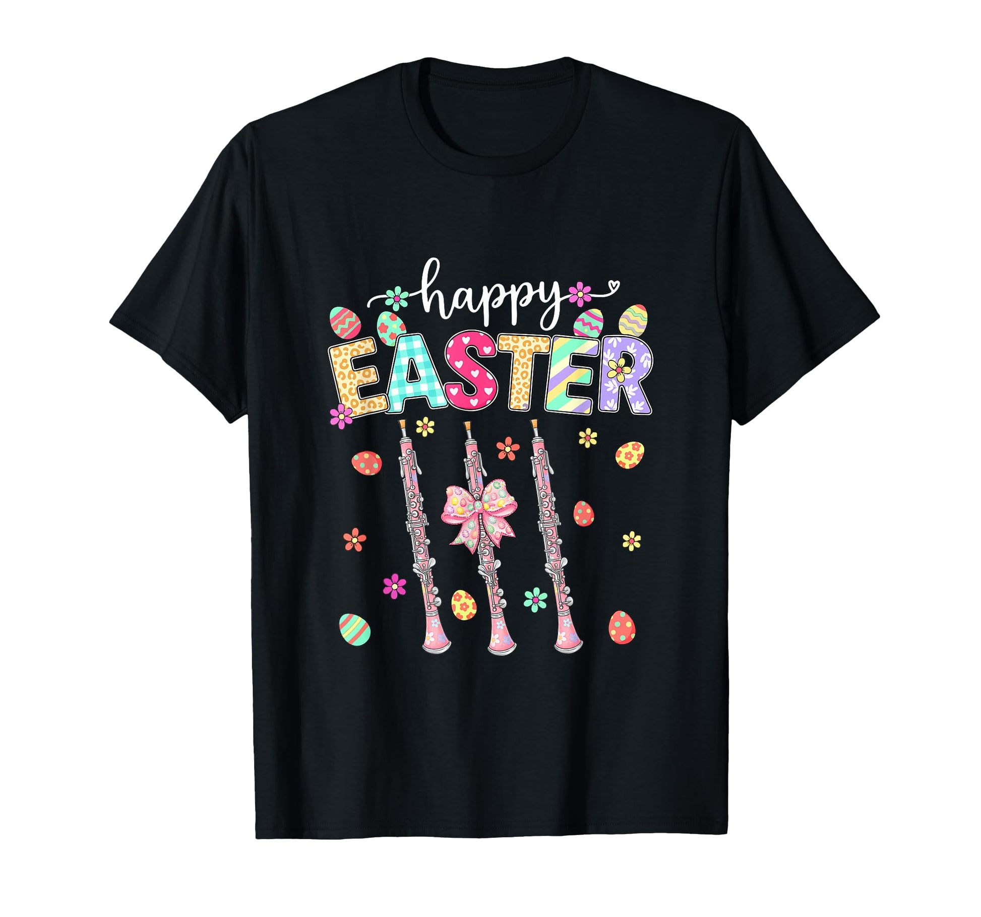Happy Easter Oboe Player Bow Tie T-Shirt - Minimalist Print for Adults - T-Shirt, Sweatshirt, Hoodie