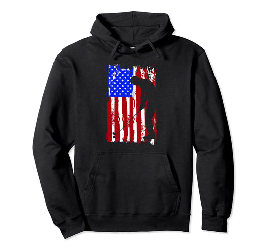 American Flag Golf Hoodie - Trendy Graphic Men Women - T-Shirt, Sweatshirt, Hoodie