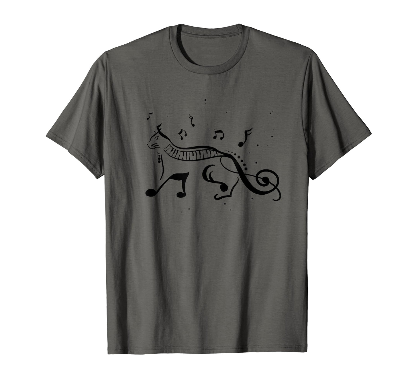 Cat Treble Clef Music Funny Kitty T-Shirt - Casual Everyday Wear Unisex - T-Shirt, Sweatshirt, Hoodie