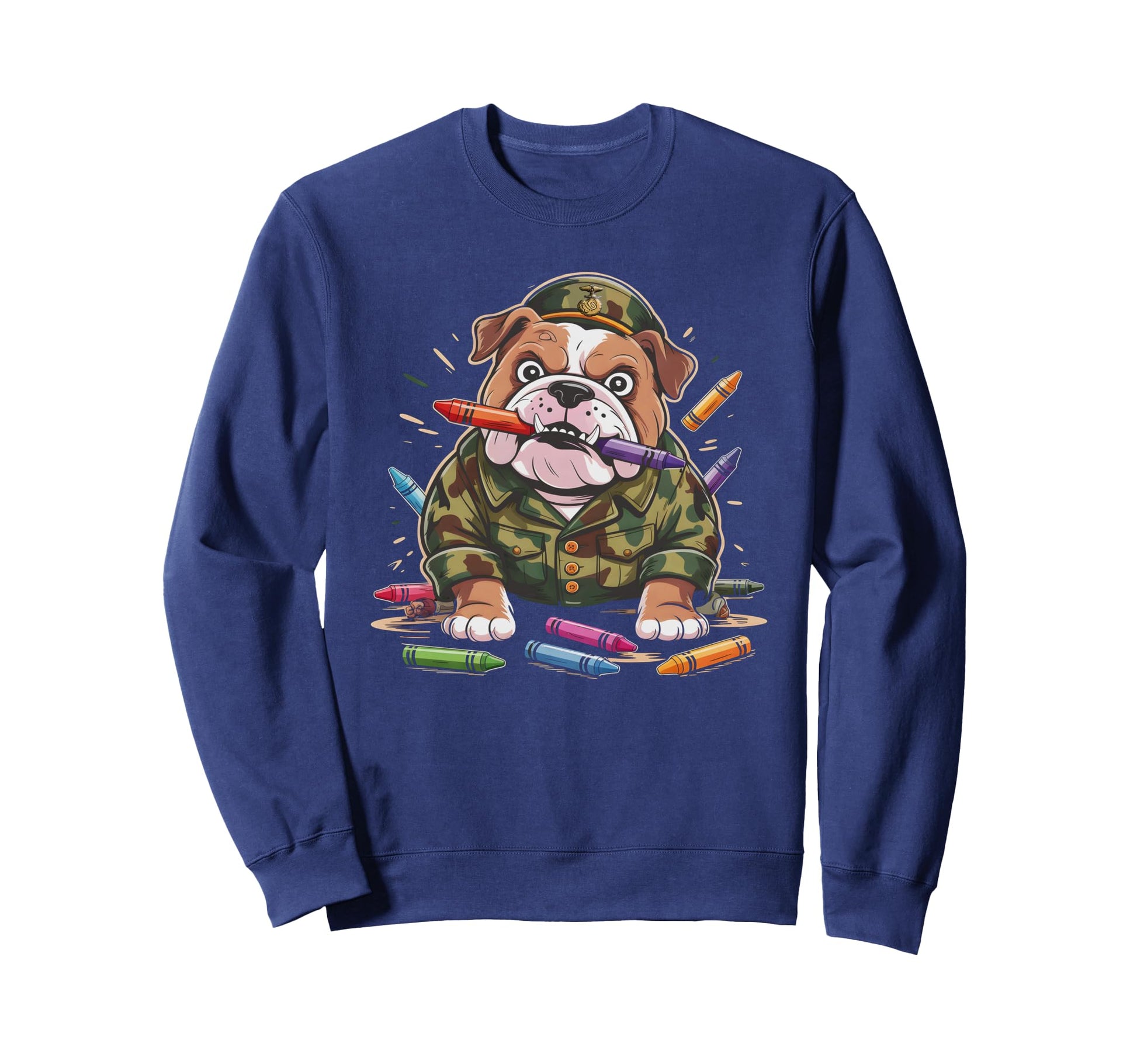 Bulldog Fueled Crayons Boot Camp Sweatshirt - Fun Novelty Design Men Women - T-Shirt, Sweatshirt, Hoodie