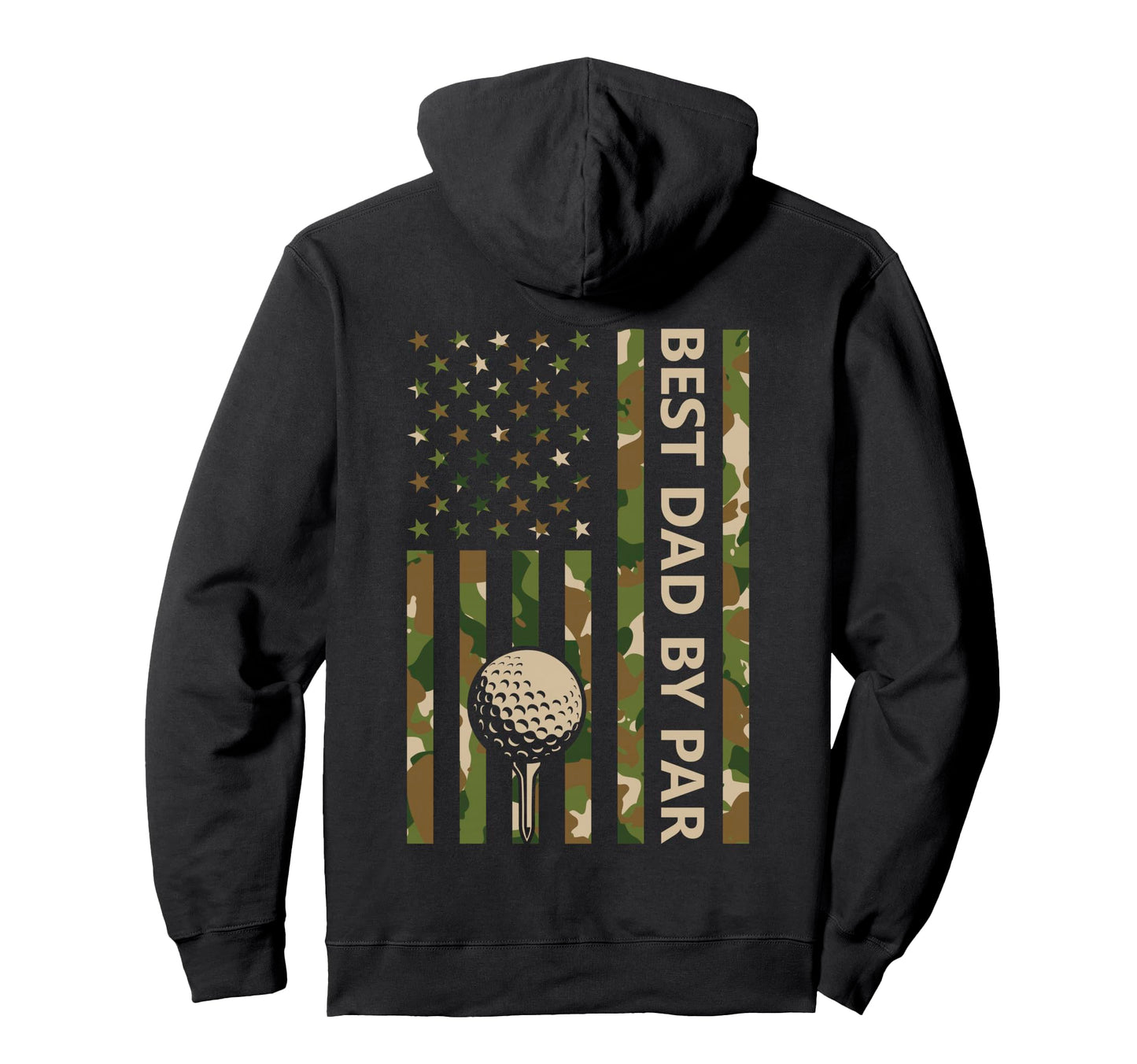 Golfer Best Dad Par Camo Us Flag Hoodie - Minimalist Print for Adults - T-Shirt, Sweatshirt, Hoodie