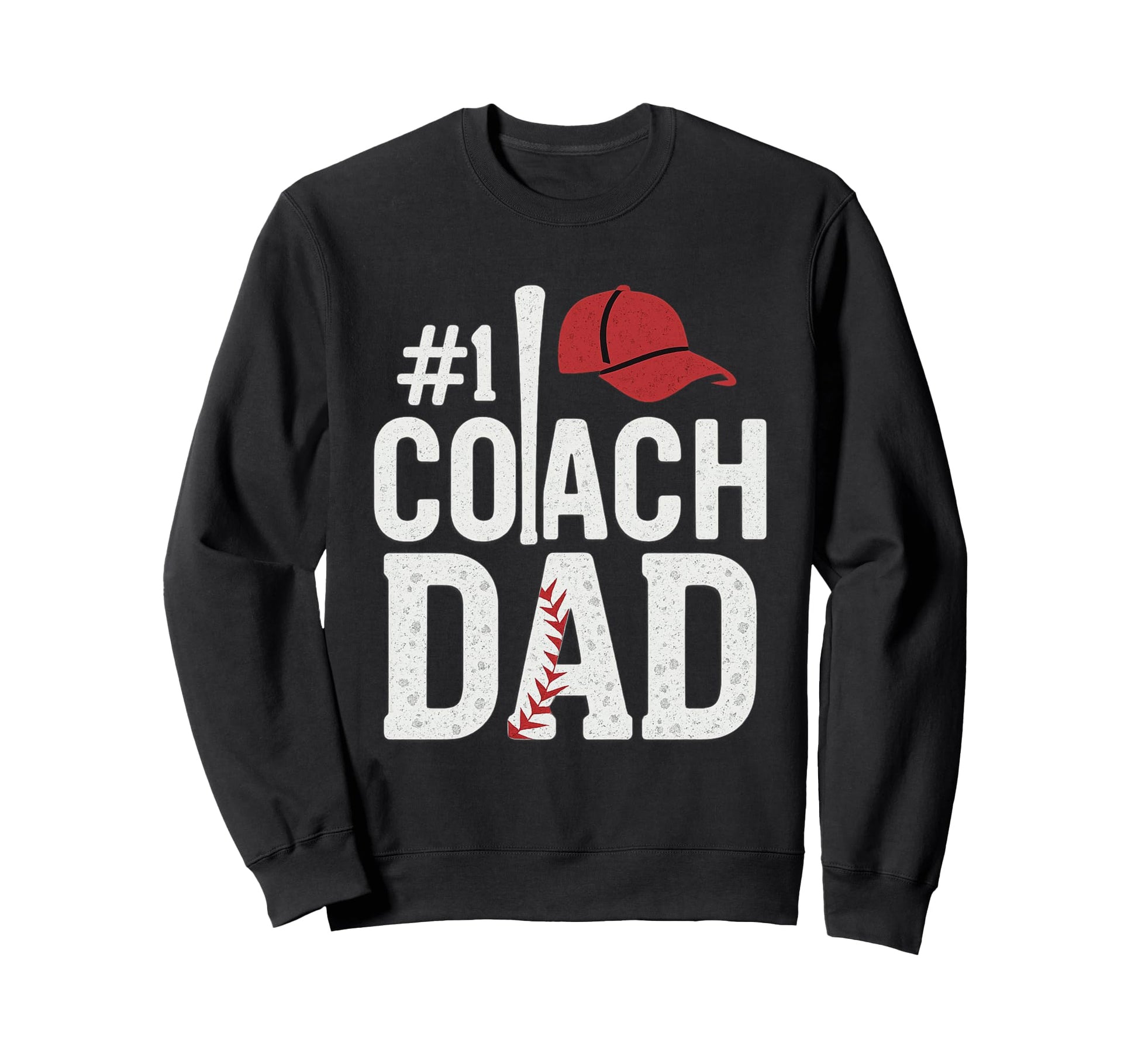 Number One Baseball Dad Fathers Day Sweatshirt - Unique Graphic for Adults - T-Shirt, Sweatshirt, Hoodie