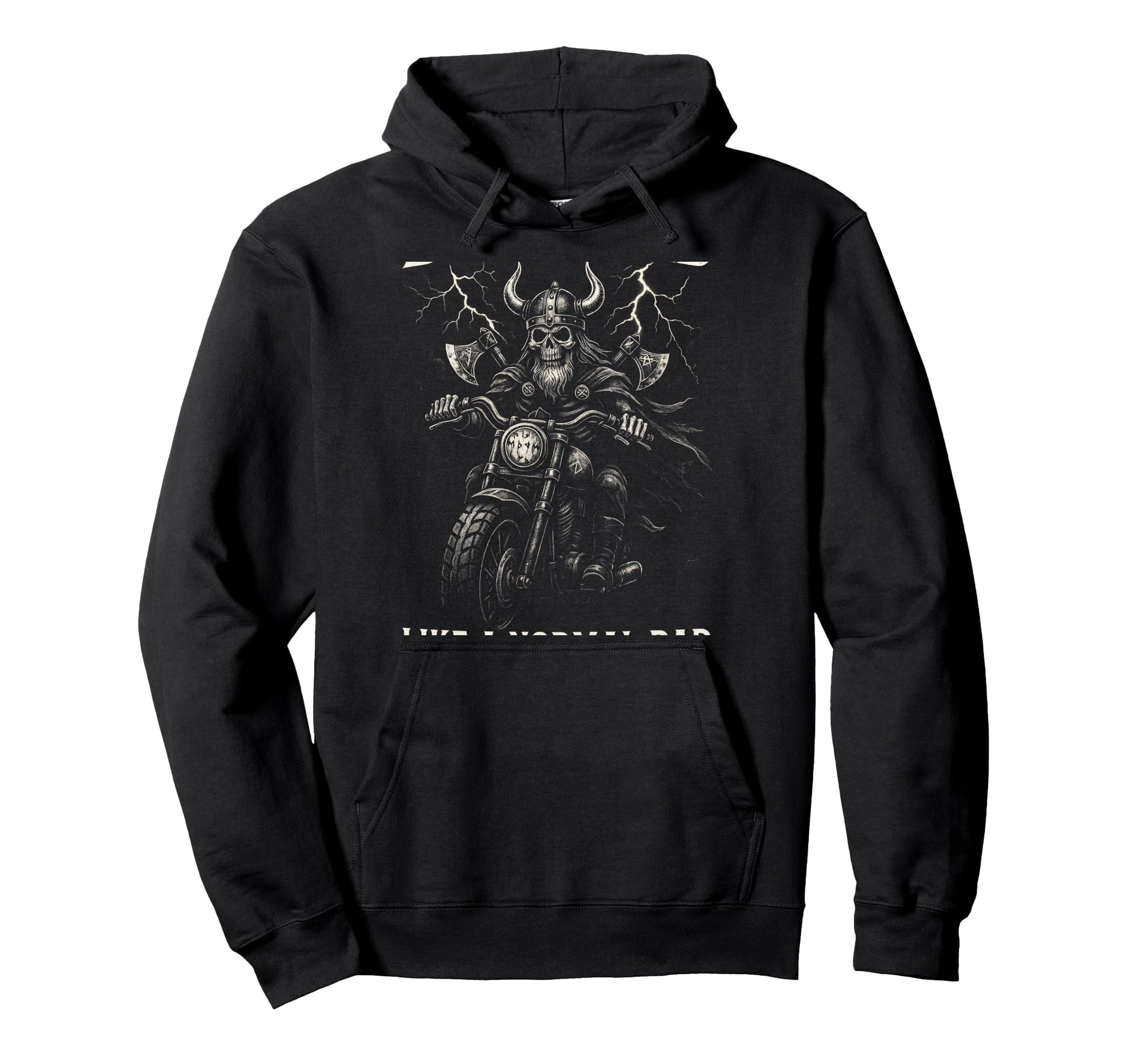 Biker Dad Viking Motorcycle Adventure Hoodie - Fun Novelty Design Men Women - T-Shirt, Sweatshirt, Hoodie