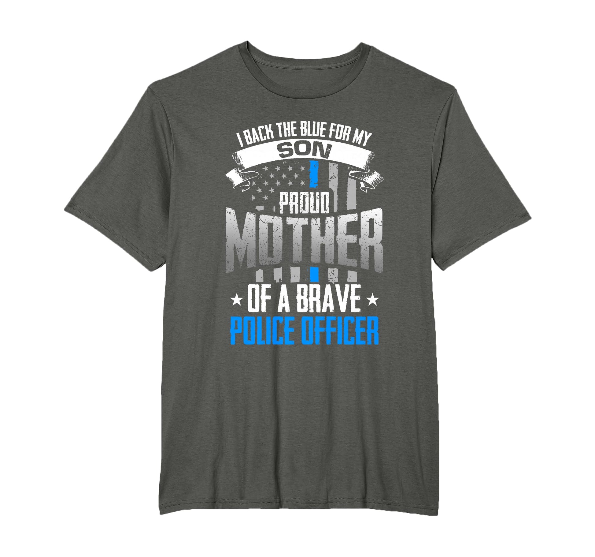Back Blue My Son Proud Mother Police T-Shirt - Minimalist Print Men Women - T-Shirt, Sweatshirt, Hoodie