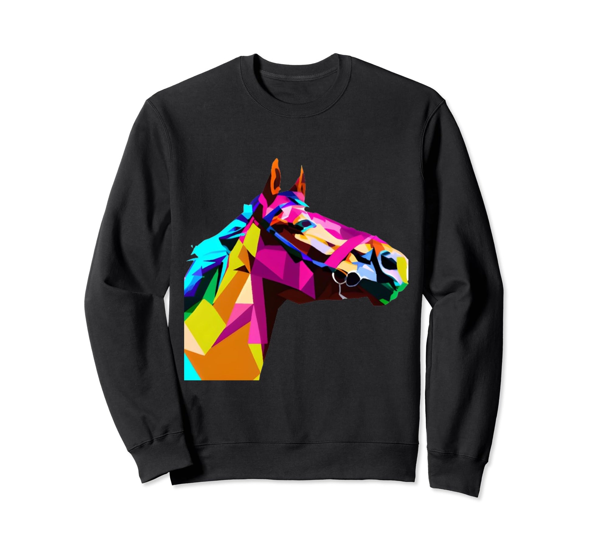 Vibrant Equestrian Colorful Polygon Sweatshirt - Novelty Apparel Men Women - T-Shirt, Sweatshirt, Hoodie