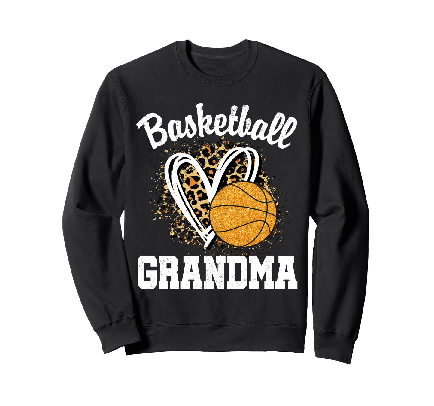 Basketball Grandma Leopard Sweatshirt - Casual Everyday Wear for Adults - T-Shirt, Sweatshirt, Hoodie
