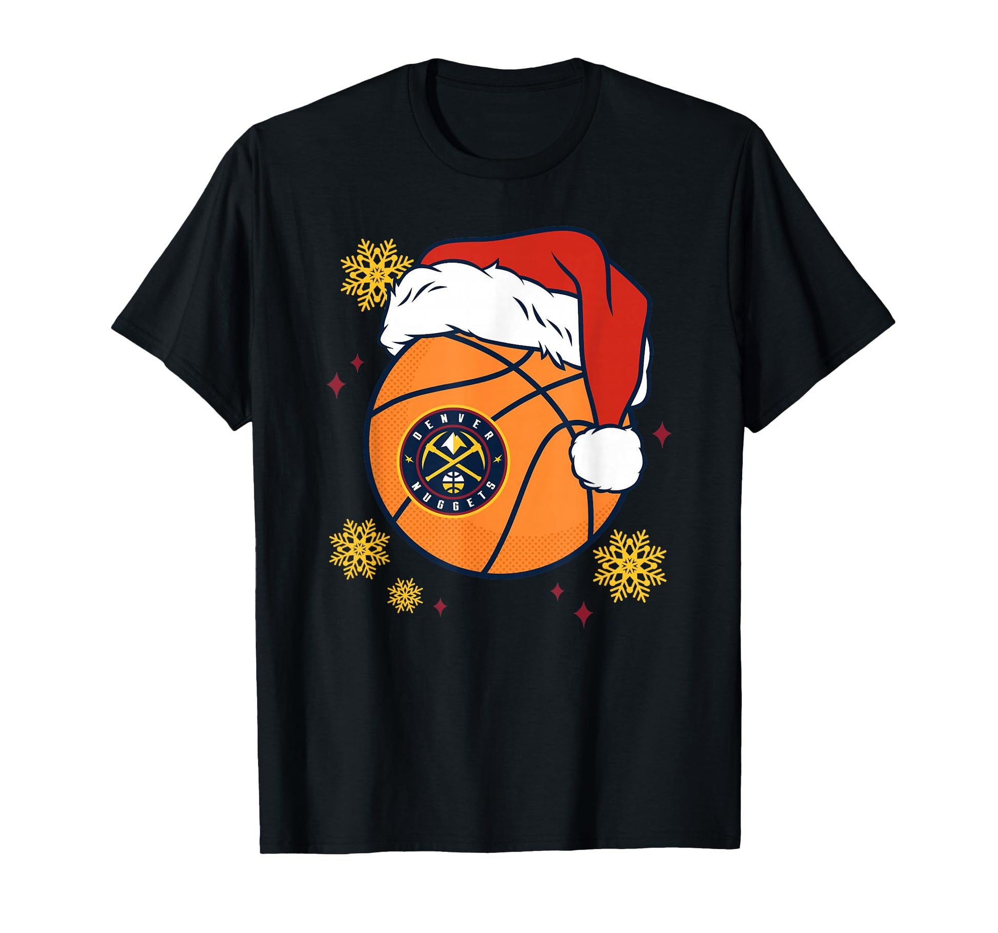 Nba Denver Nuggets Santa Hat Ball T-Shirt - Fun Novelty Design Unisex - T-Shirt, Sweatshirt, Hoodie