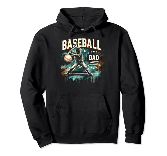Baseball Dad Fathers Day Hoodie - Aesthetic Graphic Unisex - T-Shirt, Sweatshirt, Hoodie