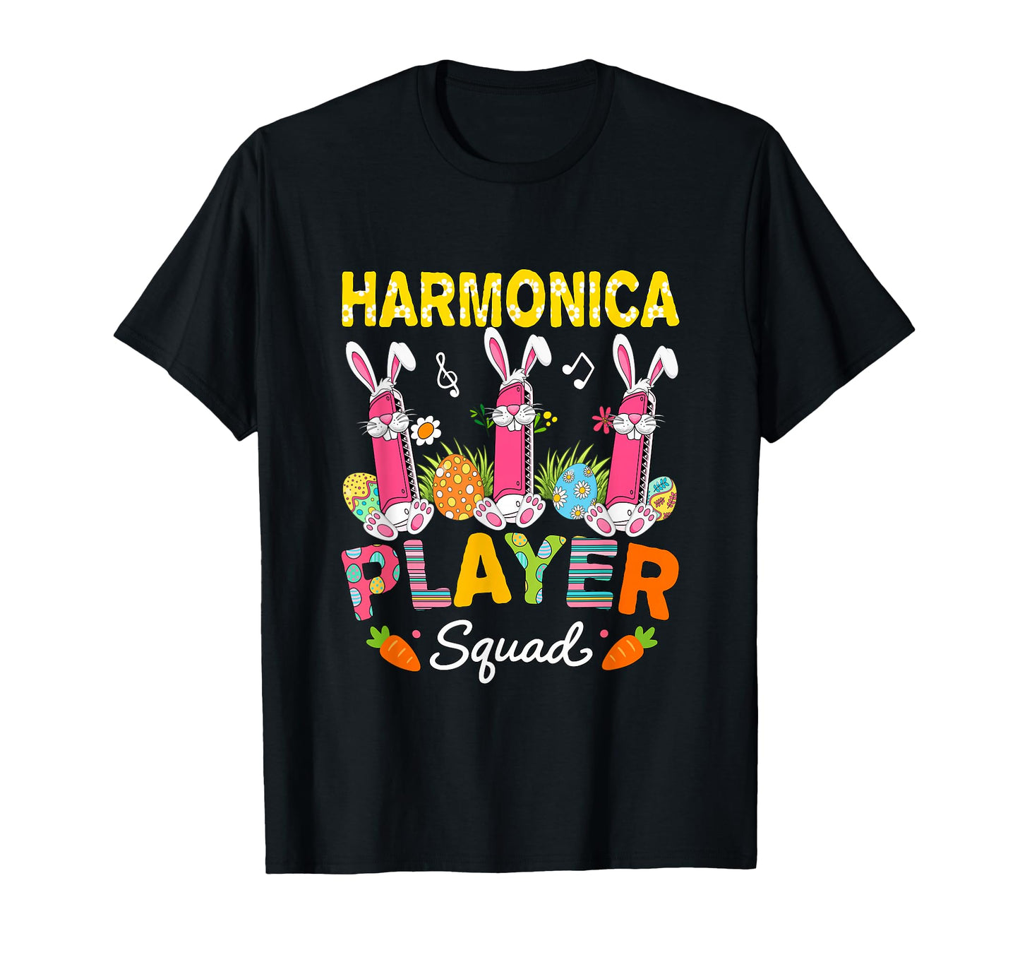Harmonicas Player Squad Easter Bunny T-Shirt - Aesthetic Graphic Unisex - T-Shirt, Sweatshirt, Hoodie