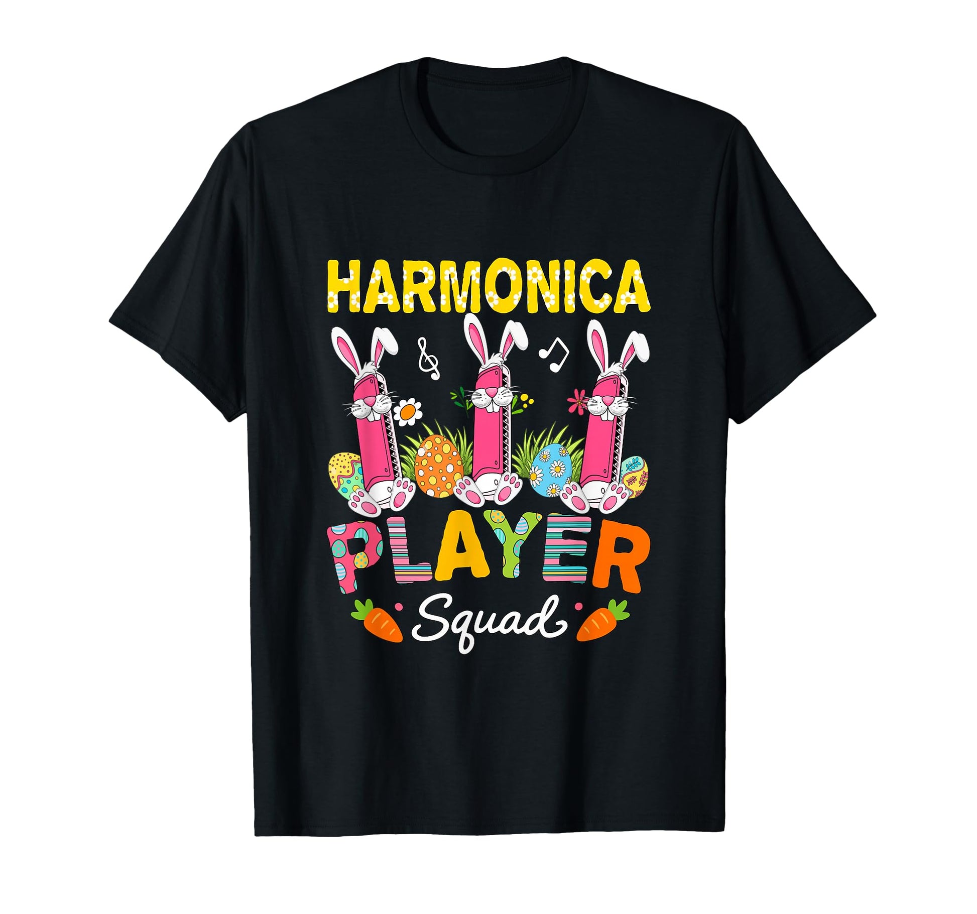 Harmonicas Player Squad Easter Bunny T-Shirt - Aesthetic Graphic Unisex - T-Shirt, Sweatshirt, Hoodie