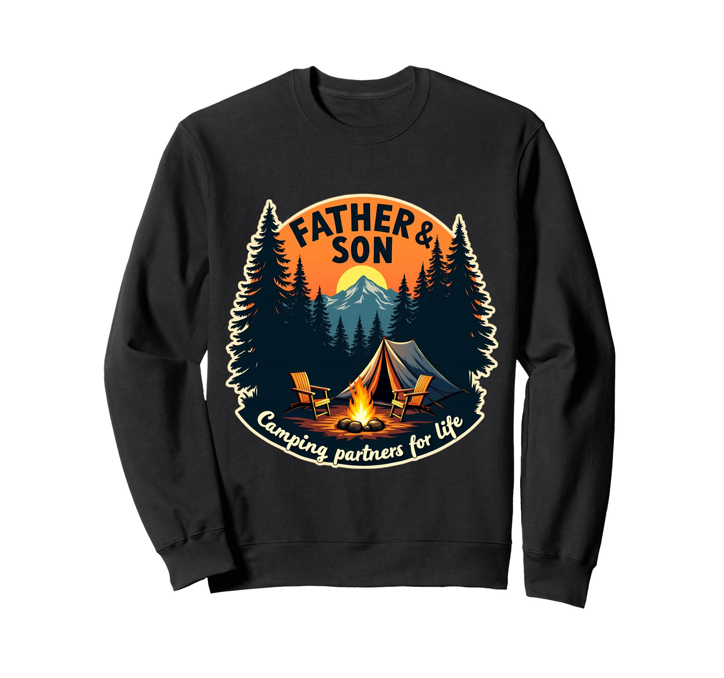 Father And Son Camping Partners Sweatshirt - Aesthetic Graphic Men Women - T-Shirt, Sweatshirt, Hoodie