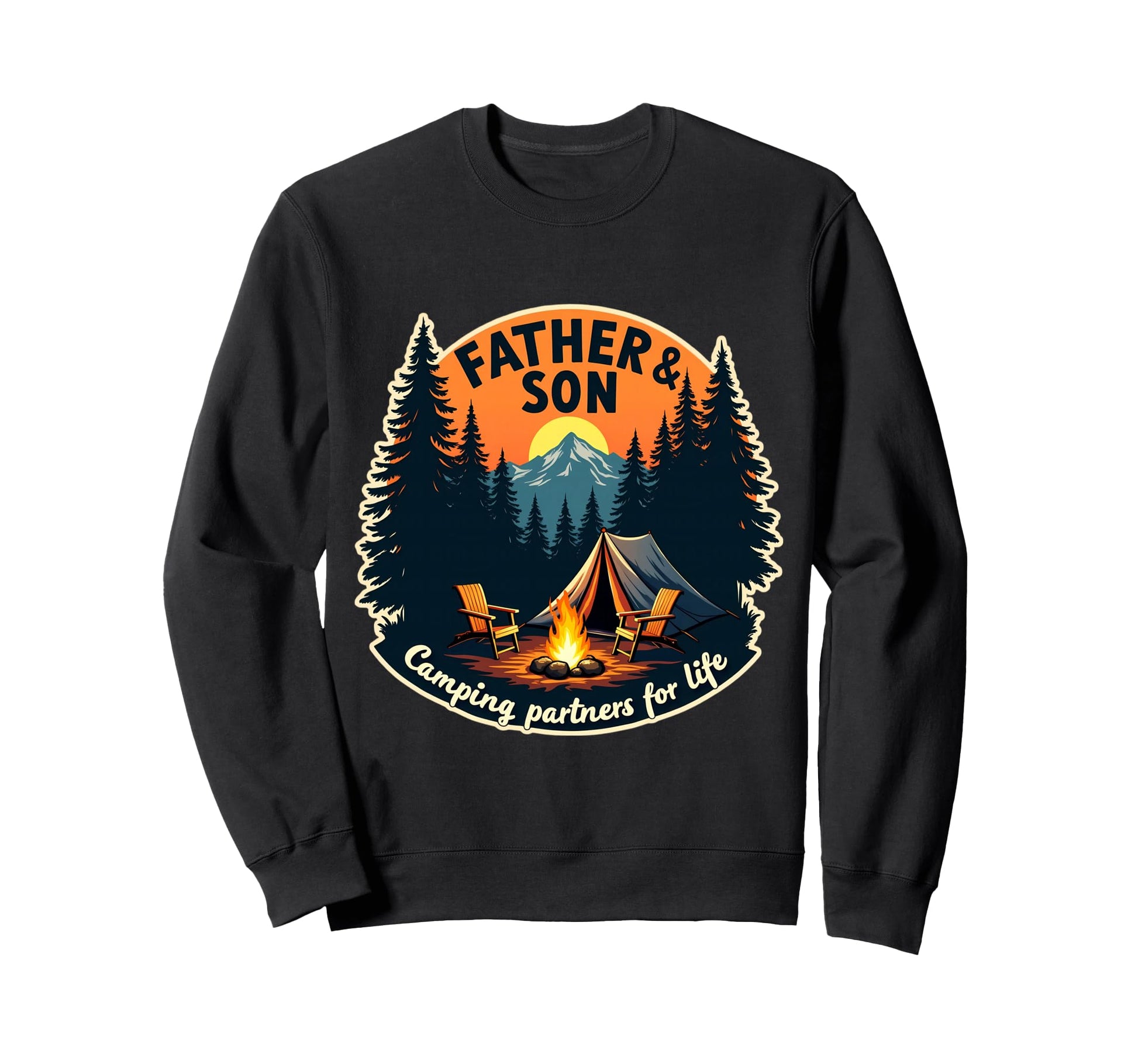 Father And Son Camping Partners Sweatshirt - Aesthetic Graphic Men Women - T-Shirt, Sweatshirt, Hoodie