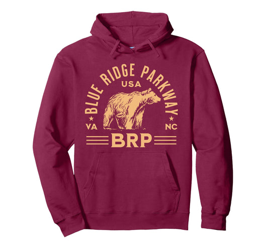 Blue Ridge Parkway Nc Va Usa Bear Hoodie - Graphic Print Unisex - T-Shirt, Sweatshirt, Hoodie
