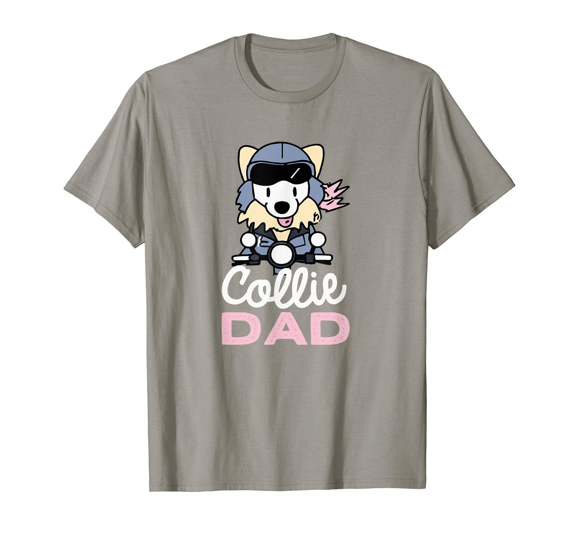 Collie Dad Biker Motorcycle Dog T-Shirt - Minimalist Print for Adults - T-Shirt, Sweatshirt, Hoodie