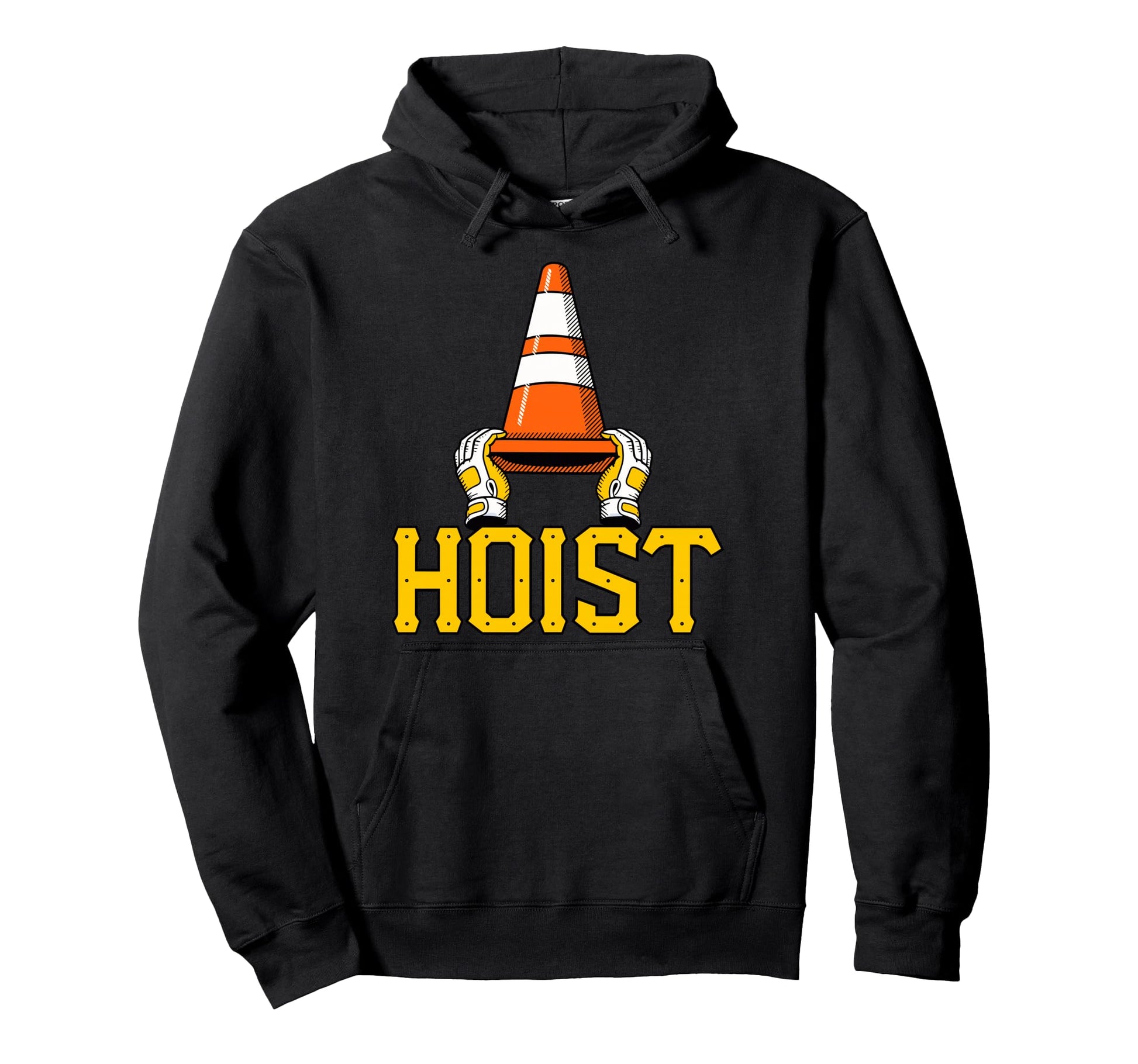 Hoist Traffic Cone Pirates Baseball Hoodie - Novelty Apparel for Adults - T-Shirt, Sweatshirt, Hoodie