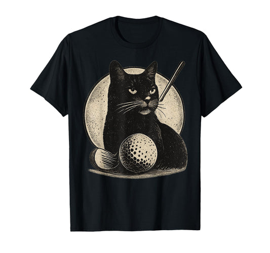 Cat Golf Funny Golfer Cat Dad T-Shirt - Casual Everyday Wear Unisex - T-Shirt, Sweatshirt, Hoodie