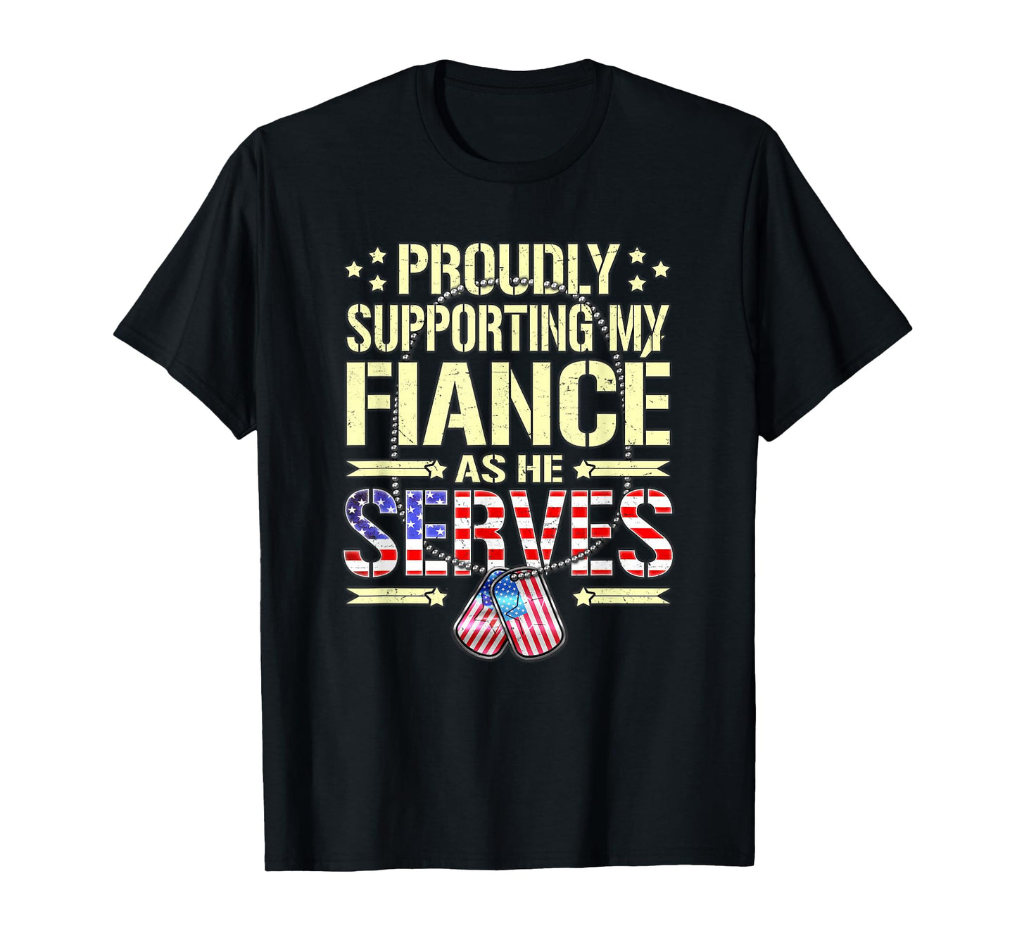 Supporting My Fiance As He Serves T-Shirt - Minimalist Print for Adults - T-Shirt, Sweatshirt, Hoodie