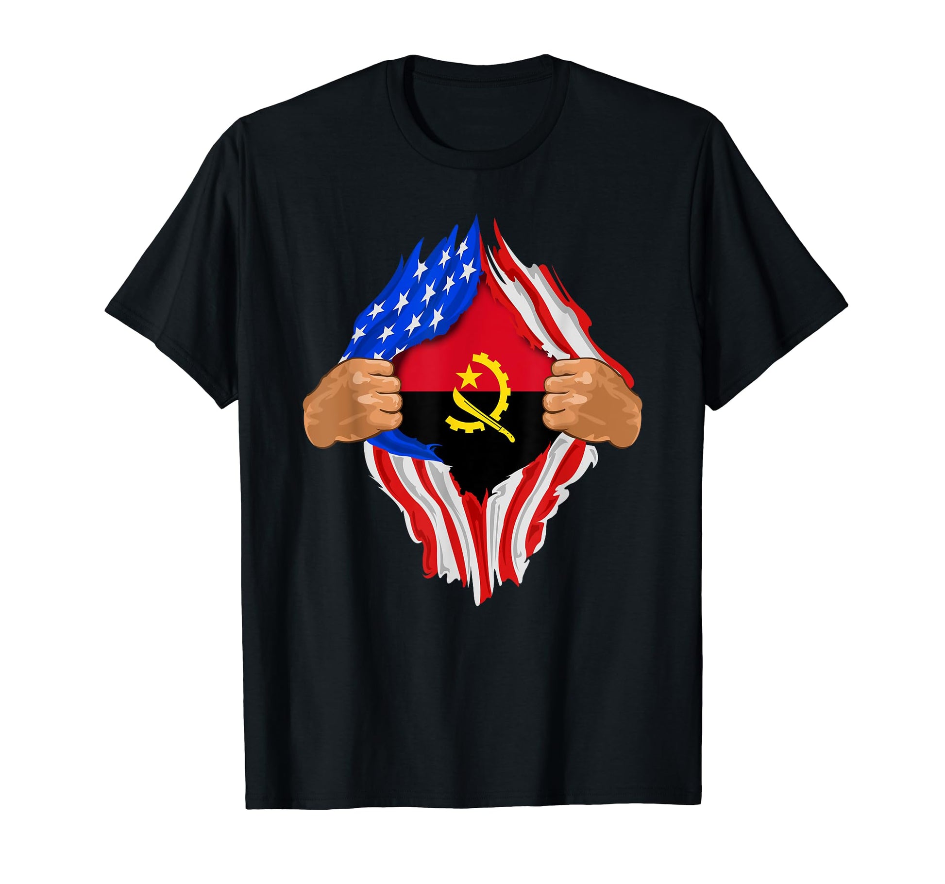 Angolan Blood Inside Me Angola Flag T-Shirt - Minimalist Print Men Women - T-Shirt, Sweatshirt, Hoodie