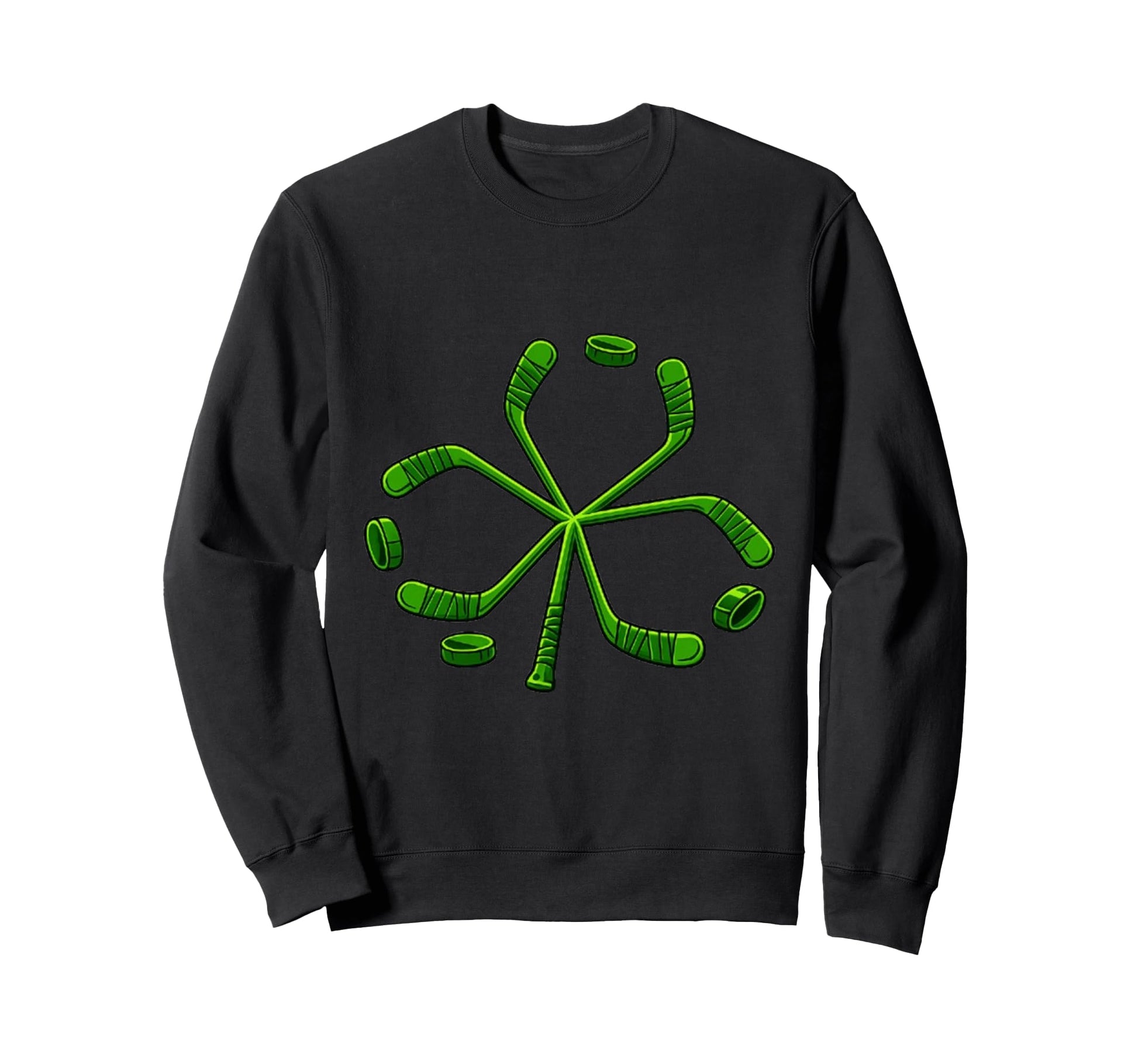 St Patricks Day Shamrock Hockey Sweatshirt - Minimalist Print for Adults - T-Shirt, Sweatshirt, Hoodie