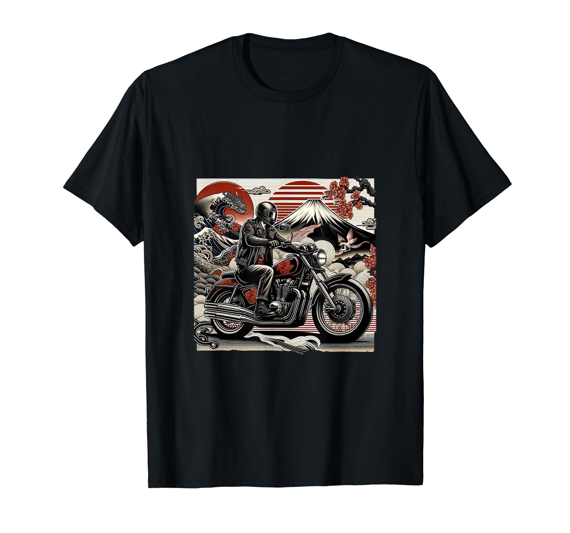 Japanese Inspired Biker Dad T-Shirt - Fun Novelty Design Men Women - T-Shirt, Sweatshirt, Hoodie