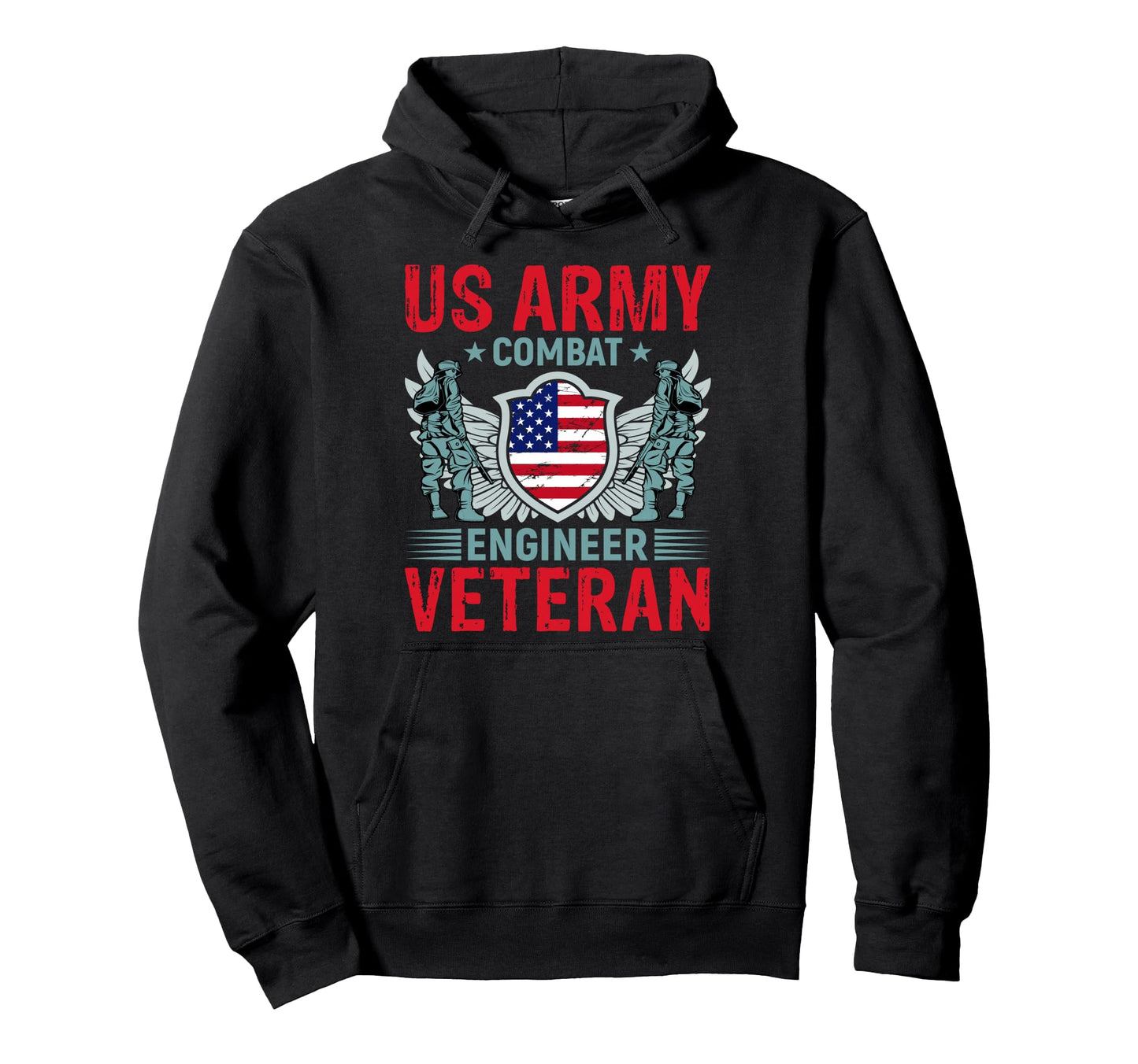 Us Army Combat Engineer Veteran Hoodie - Trendy Graphic Men Women - T-Shirt, Sweatshirt, Hoodie