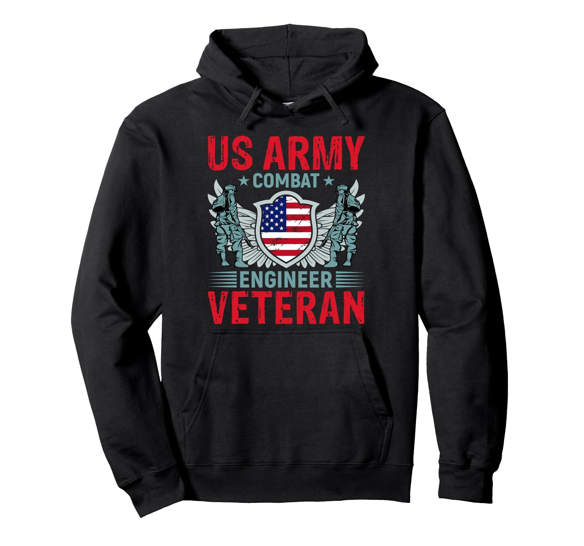 Us Army Combat Engineer Veteran Hoodie - Trendy Graphic Men Women - T-Shirt, Sweatshirt, Hoodie