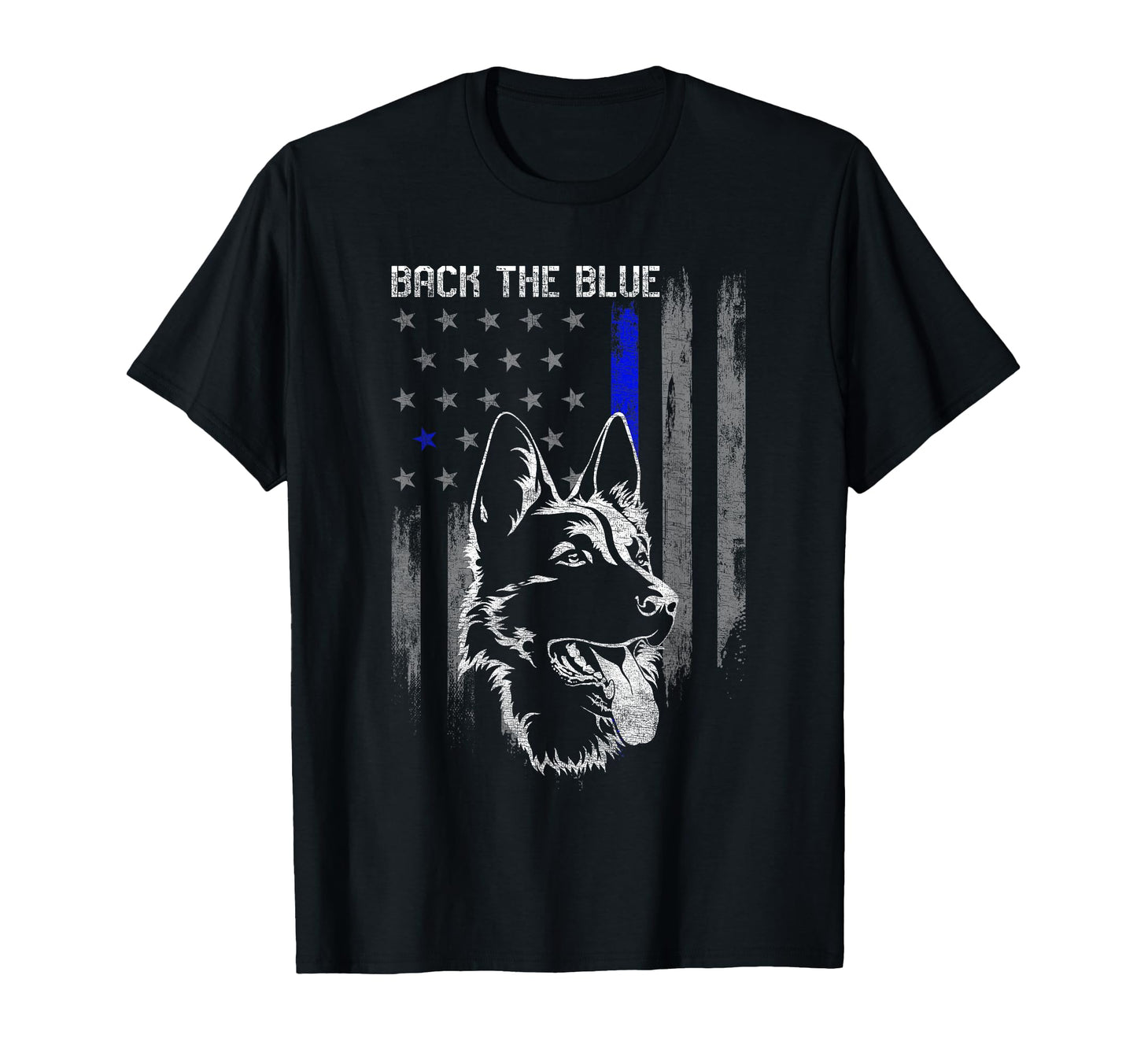 Back Blue Thin Blue Line Flag German T-Shirt - Aesthetic Graphic Unisex - T-Shirt, Sweatshirt, Hoodie