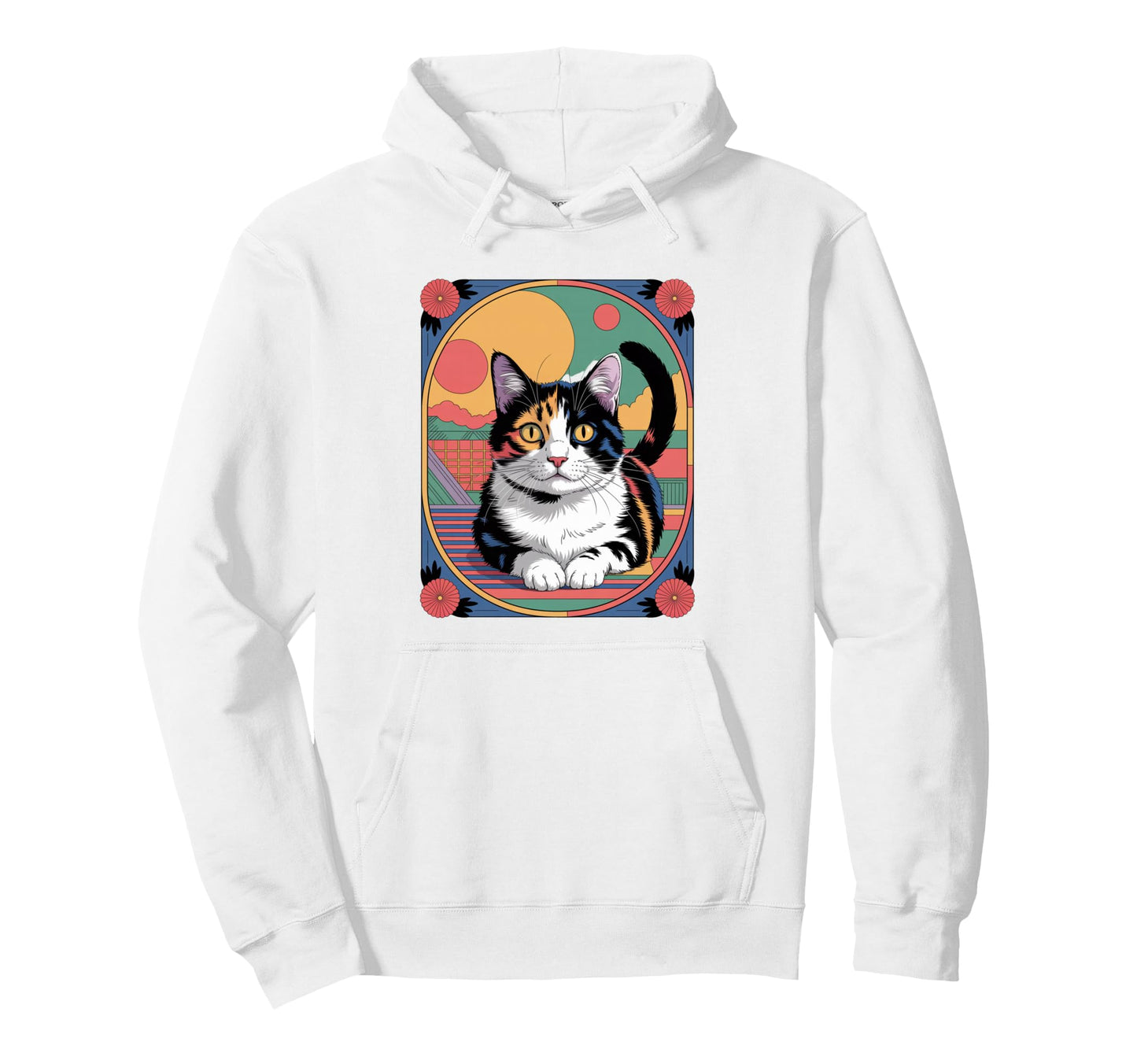 Pop Art Surrealism Calico Cat Japanese Hoodie - Custom Art Print Men Women - T-Shirt, Sweatshirt, Hoodie