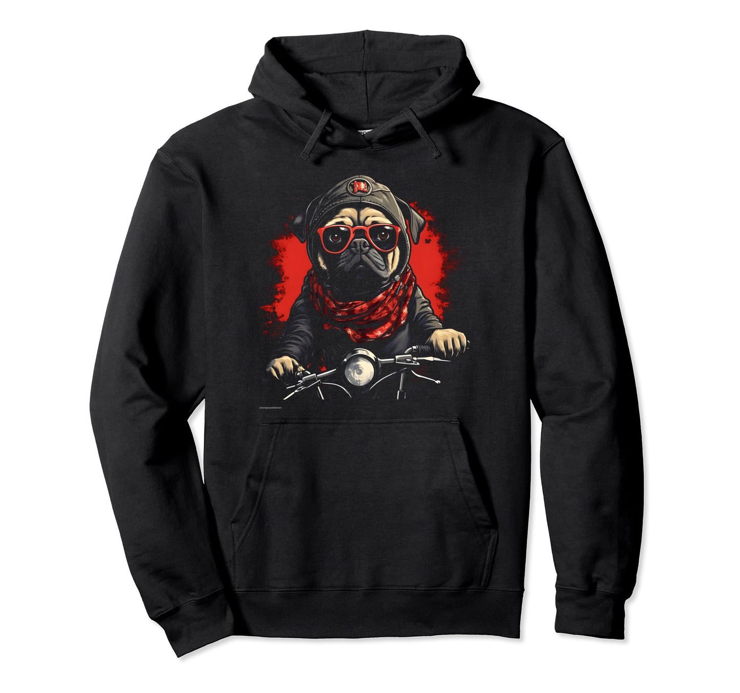 Motorcycle Dad Biker Dog Pug Dad Rider Hoodie - Aesthetic Graphic Unisex - T-Shirt, Sweatshirt, Hoodie