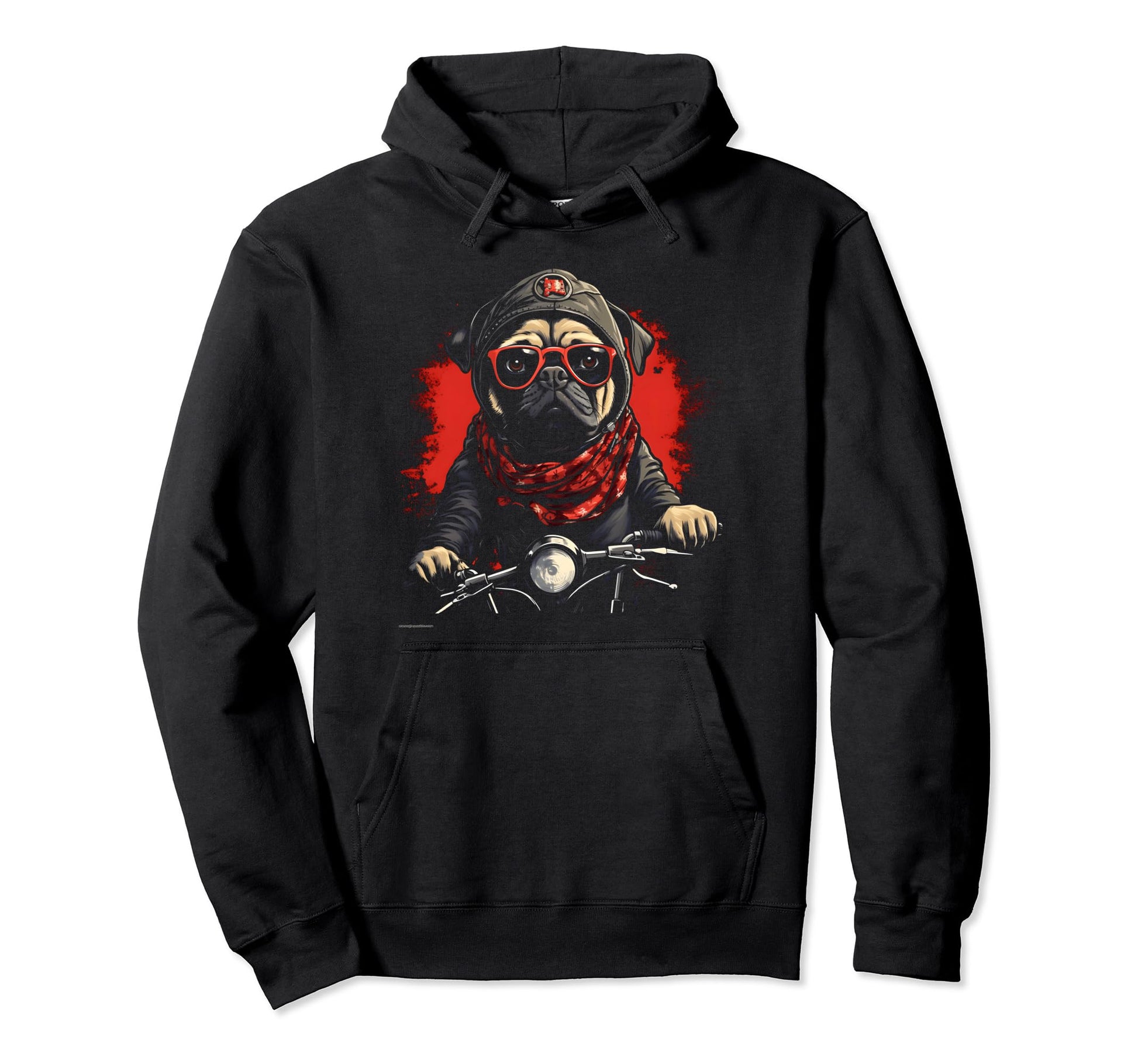Motorcycle Dad Biker Dog Pug Dad Rider Hoodie - Aesthetic Graphic Unisex - T-Shirt, Sweatshirt, Hoodie