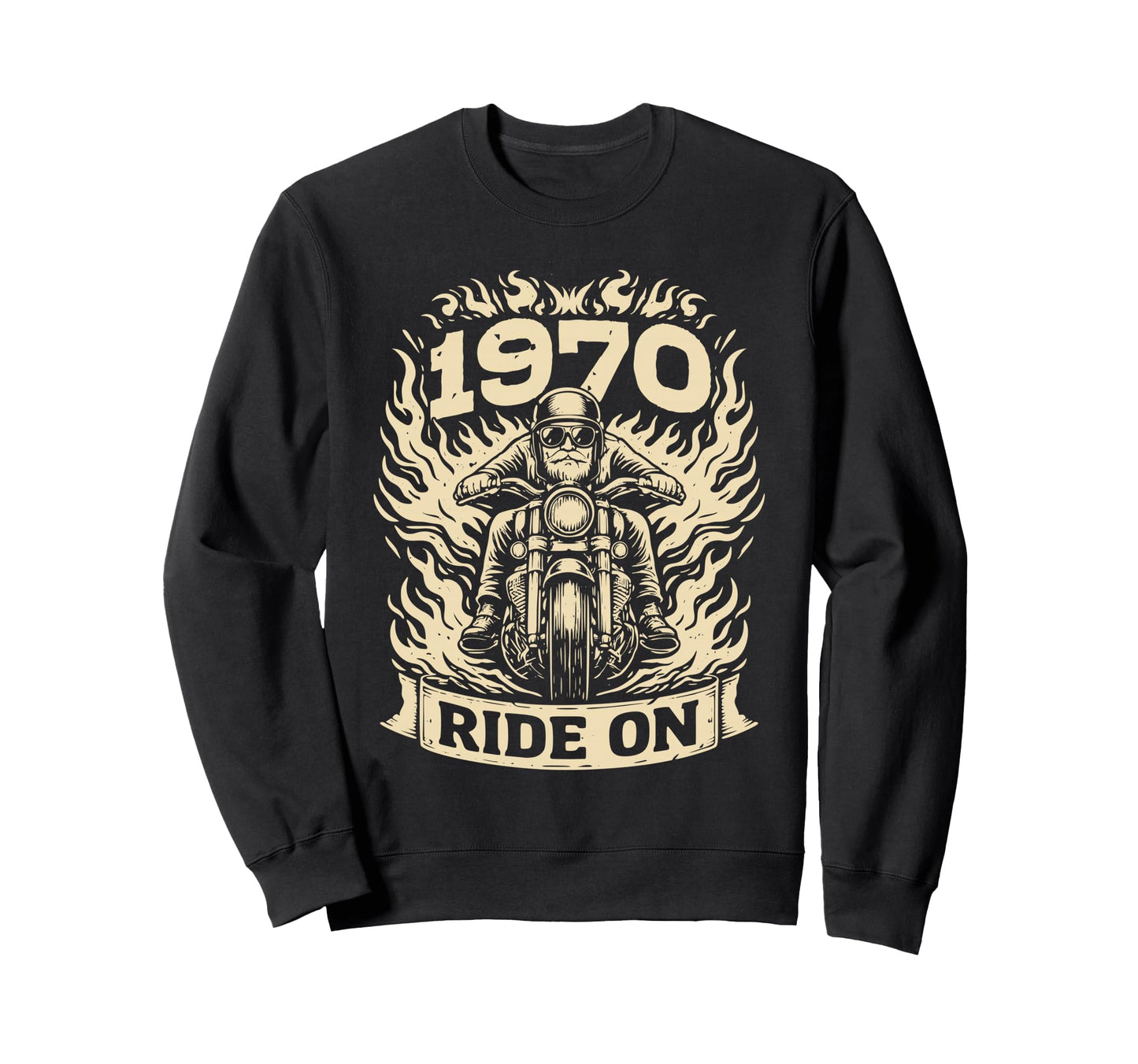 Biker 1970 Ride Birthday Motorcycle Sweatshirt - Trendy Graphic Men Women - T-Shirt, Sweatshirt, Hoodie